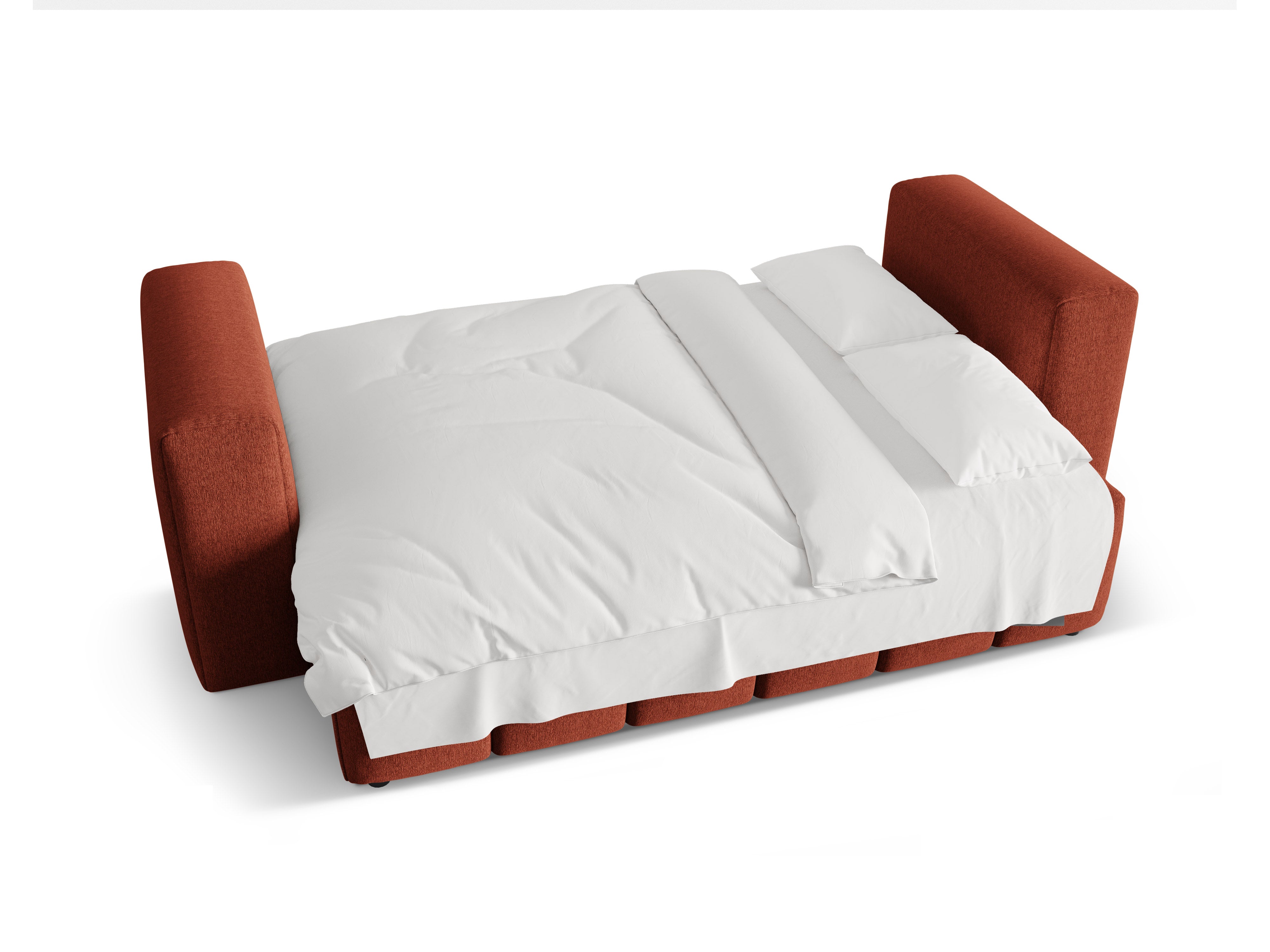 Sofa 3-osobowa z funkcją spania VERONA koralowy – Cosmopolitan Design