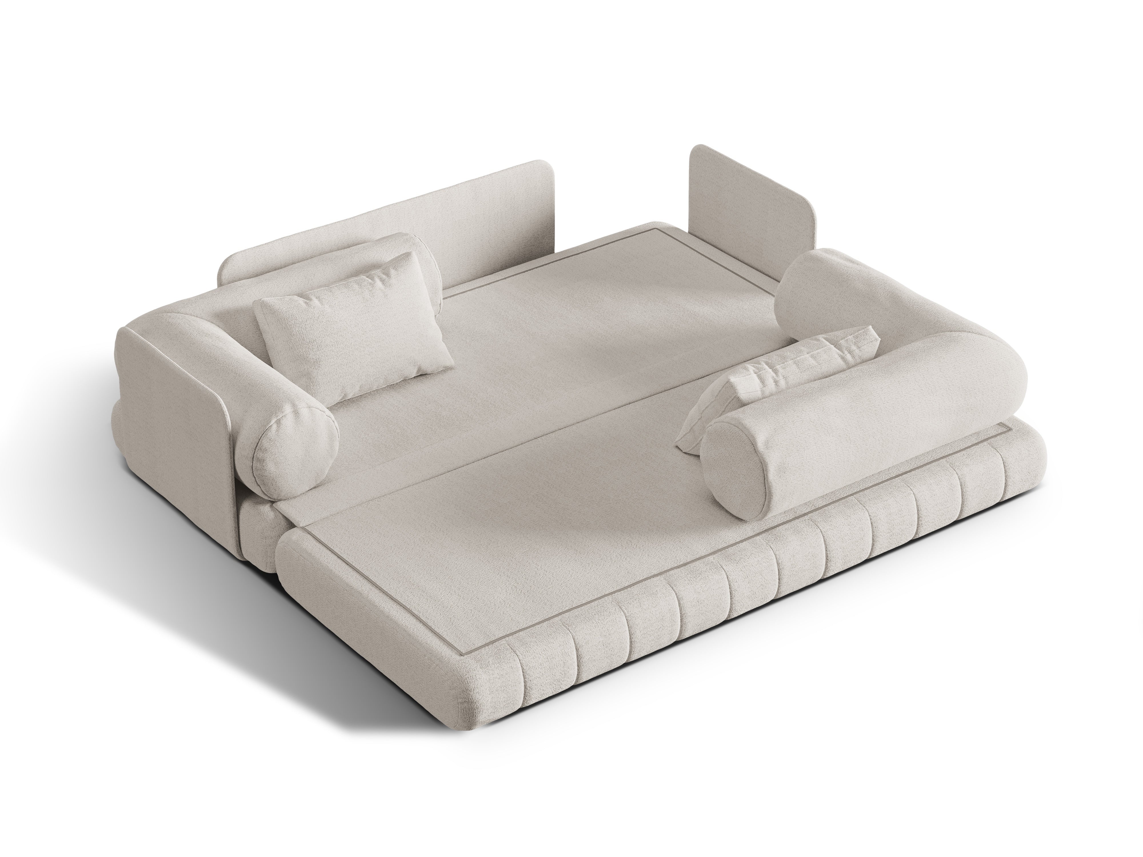 Sofa 3-Sitzer mit Schlaffunktion KEMI cremefarbener Bouclé