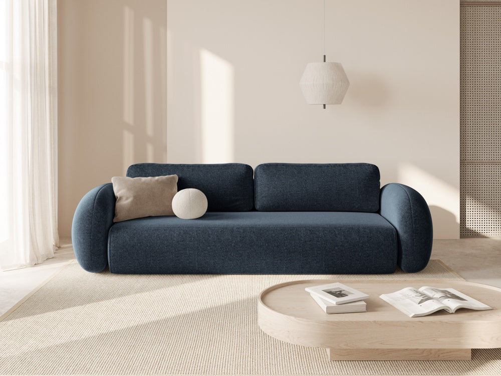 Sofa with sleeping function 3-seater TONALE navy blue