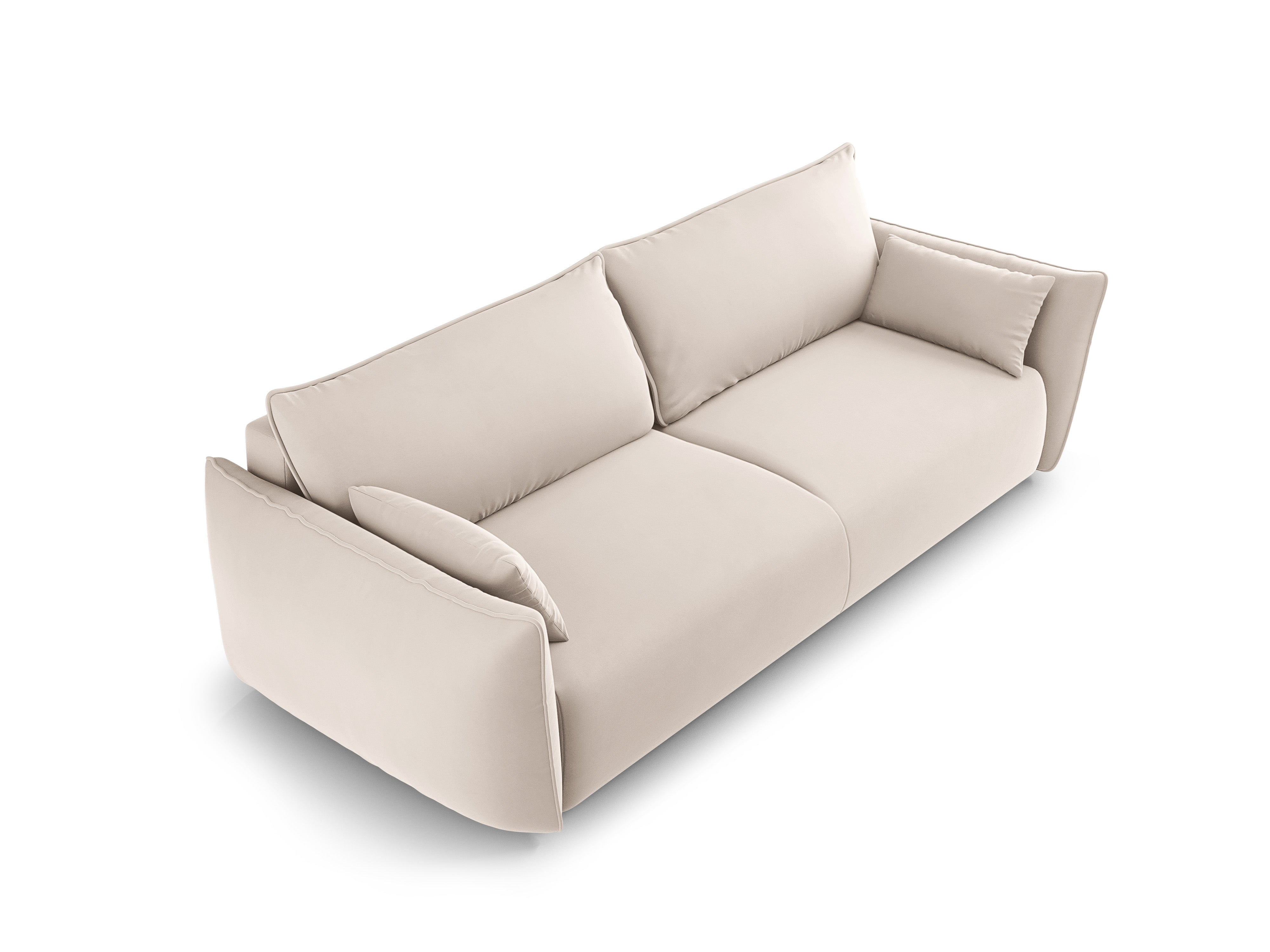 Sofa van fluweel met slaapfunctie MATERA beige
