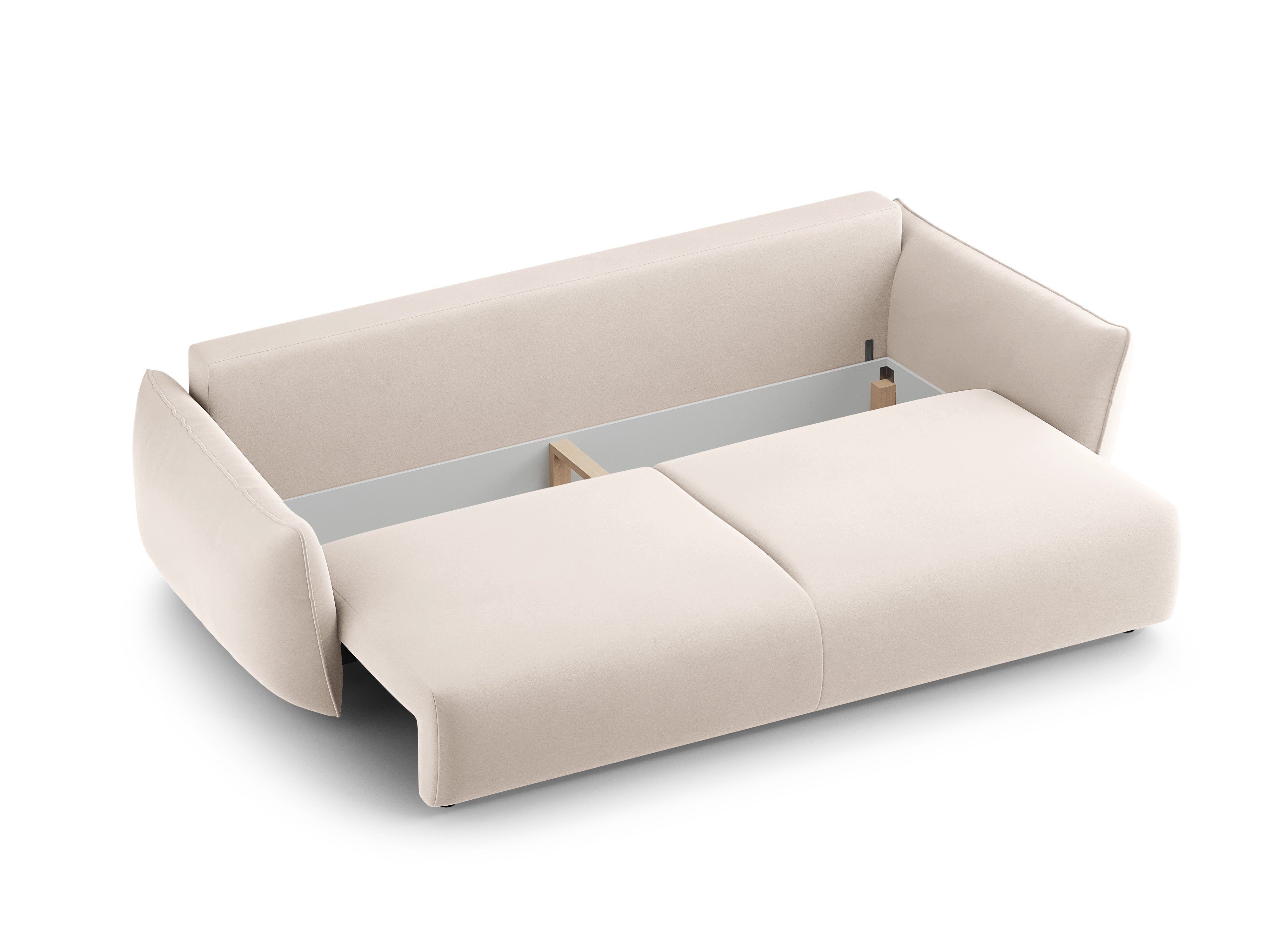 Sofa van fluweel met slaapfunctie MATERA beige
