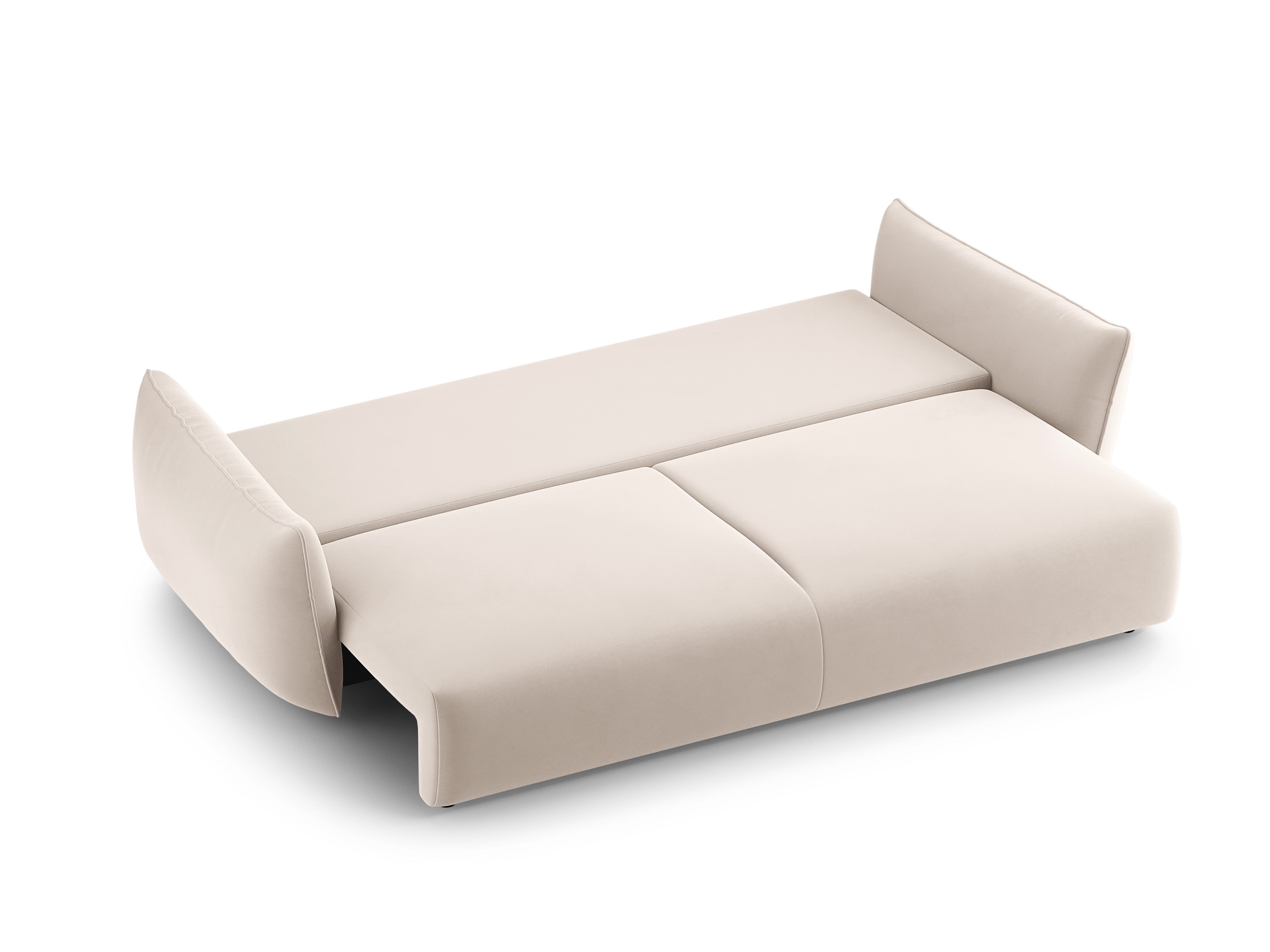 Sofa van fluweel met slaapfunctie MATERA beige