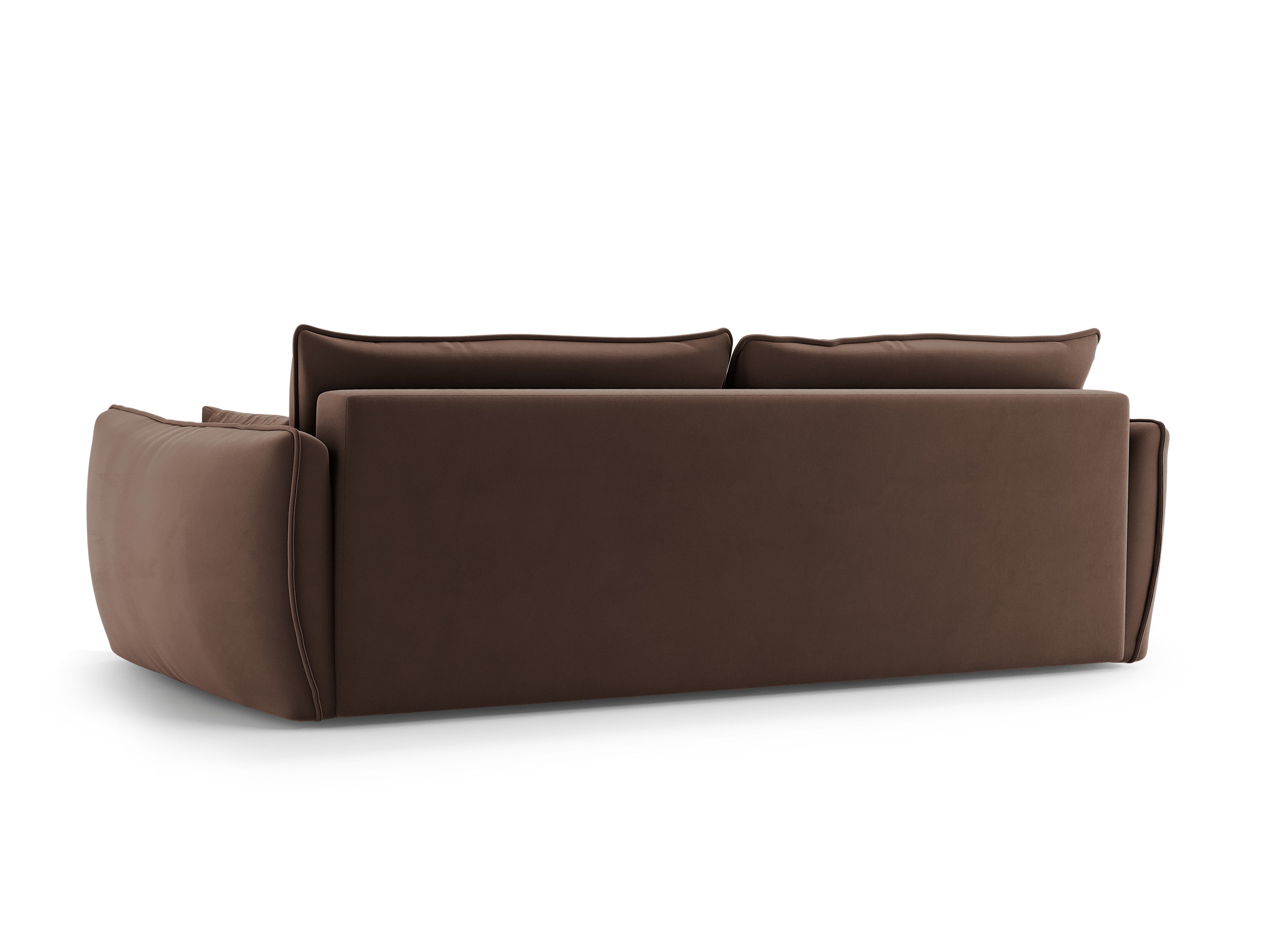 Sofa van fluweel met slaapfunctie MATERA chocolade