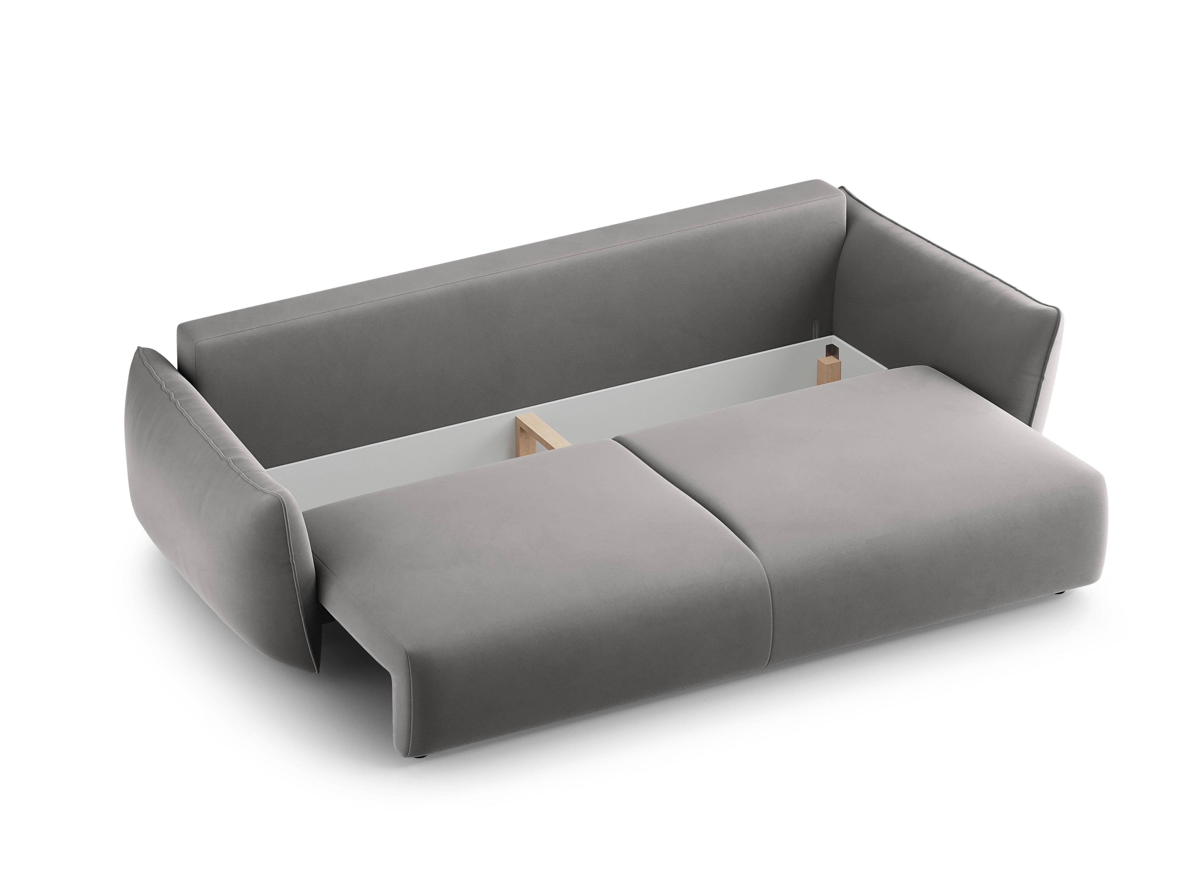 Sofa van fluweel met slaapfunctie MATERA grijs