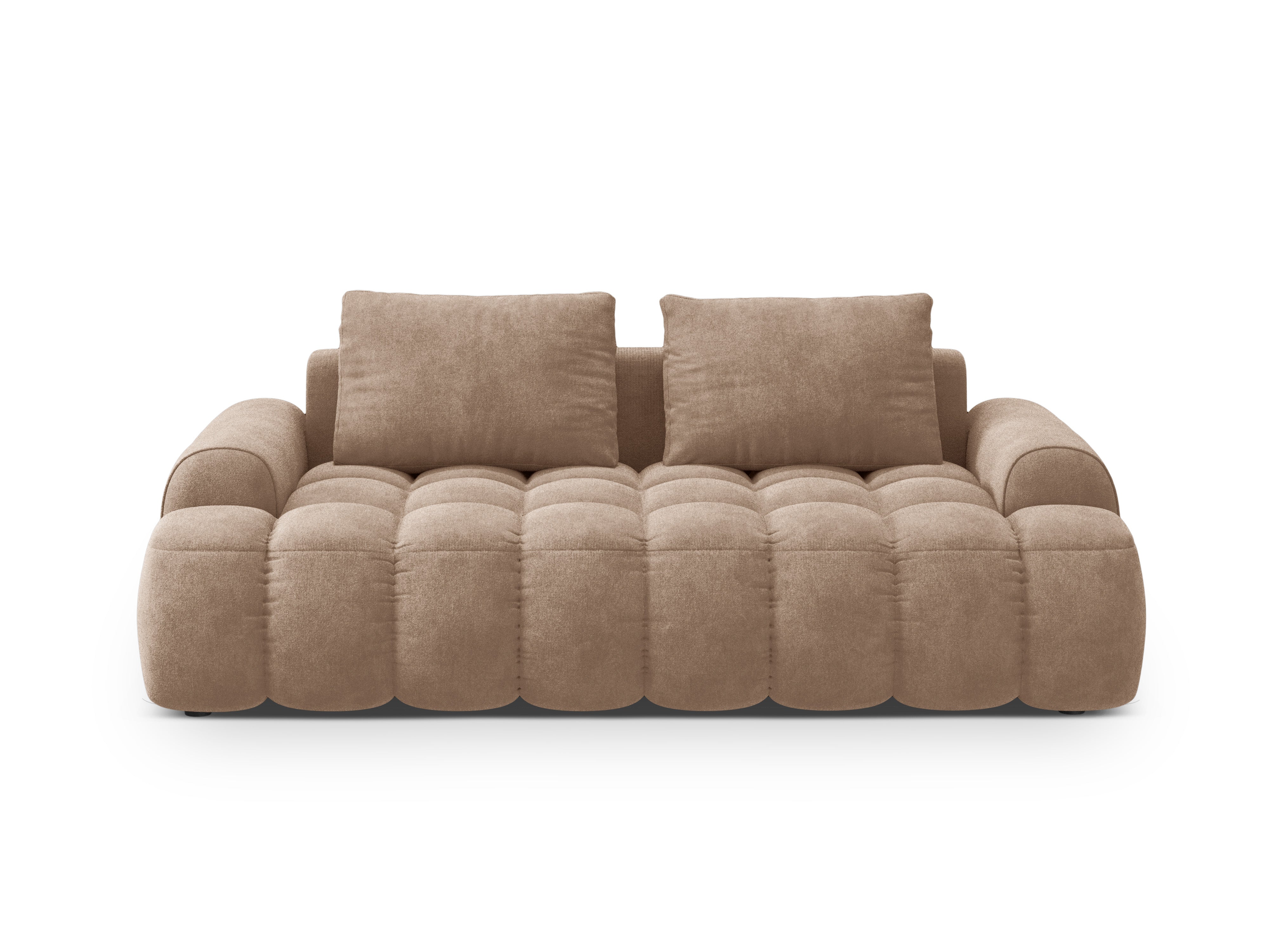 Sofa aus Samt 3-sitzig LINZ dunkelbeige