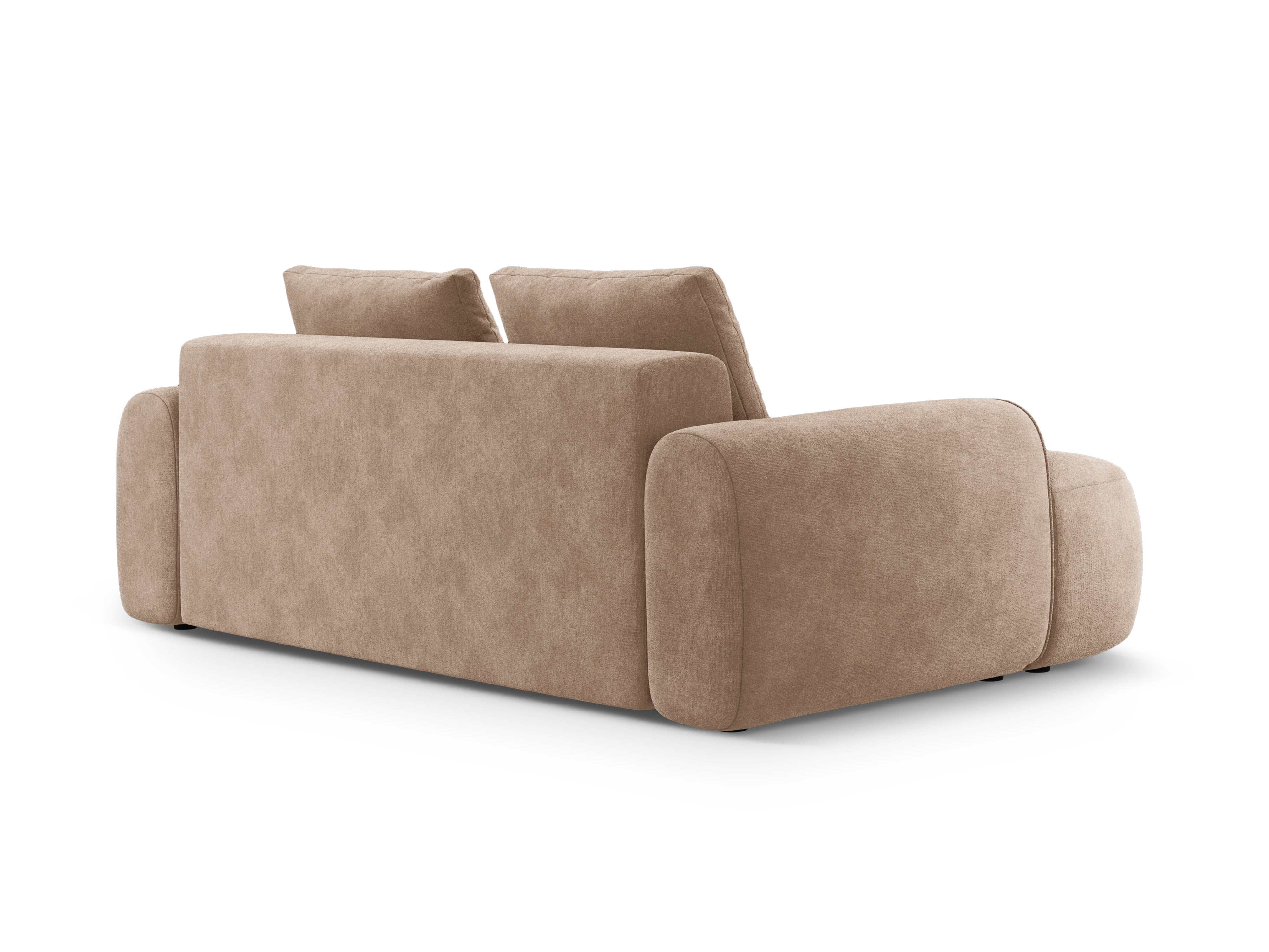Sofa aus Samt 3-sitzig LINZ dunkelbeige
