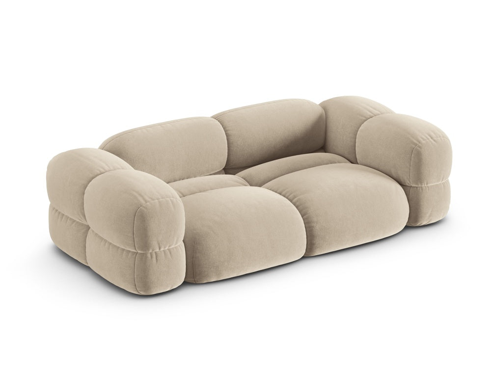 Sofa 3-zits fluwelen LORETTO beige