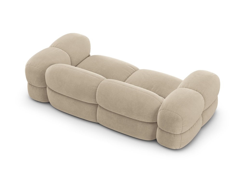 Sofa 3-zits fluwelen LORETTO beige