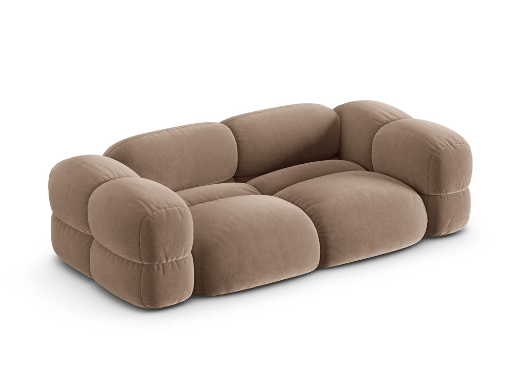 Sofa 3-zits fluwelen LORETTO donkerbeige