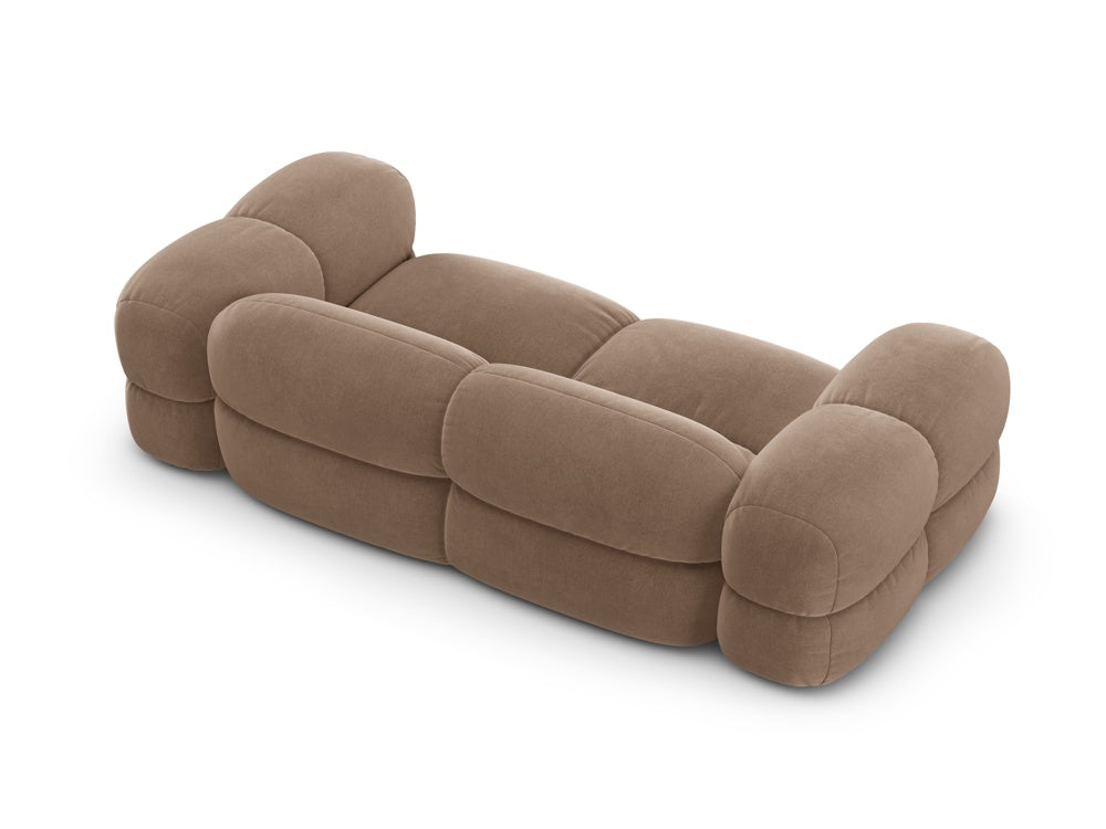 Sofa 3-zits fluwelen LORETTO donkerbeige