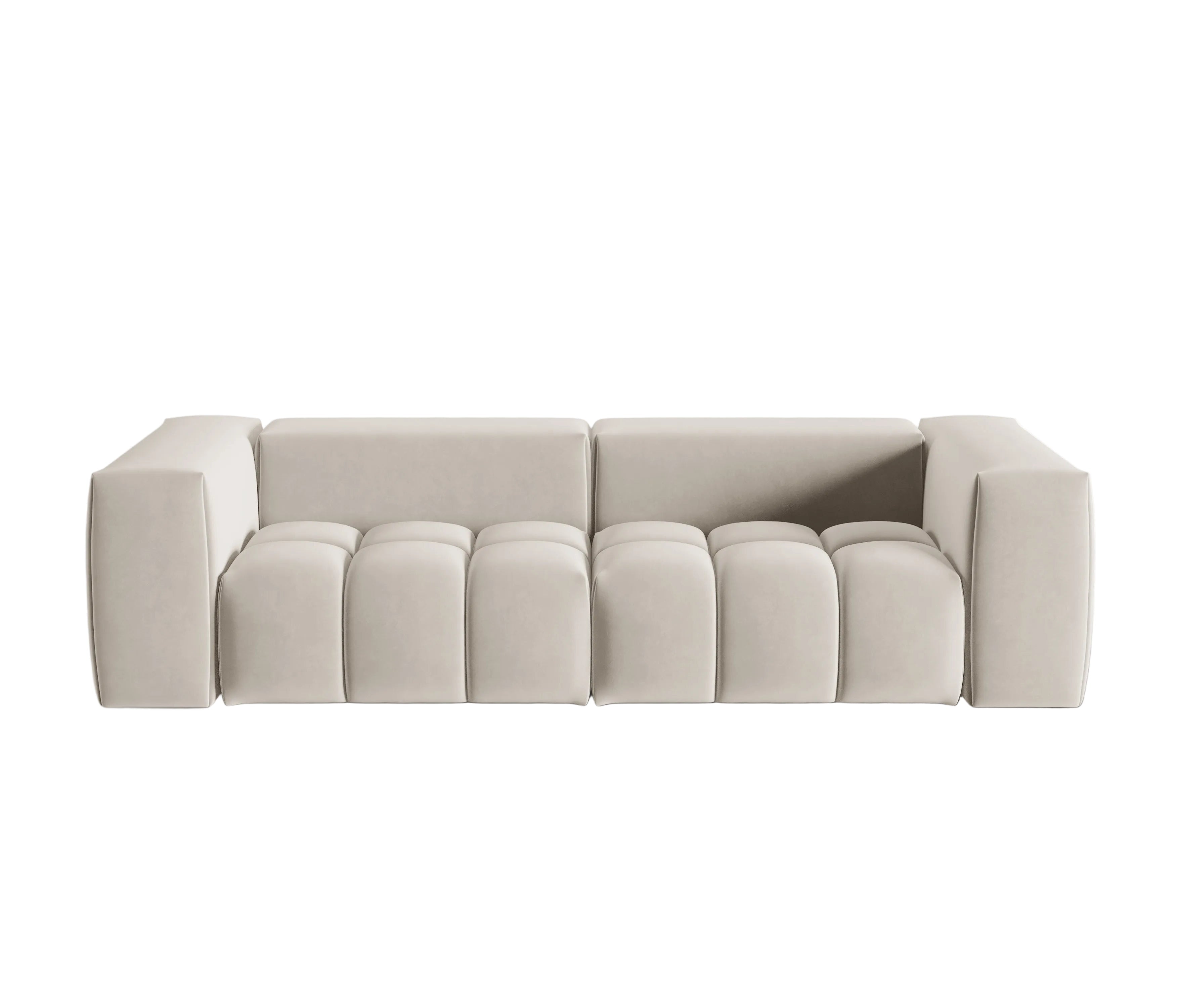Sofa aksamitna 3-osobowa VERONA ecru – Cosmopolitan Design