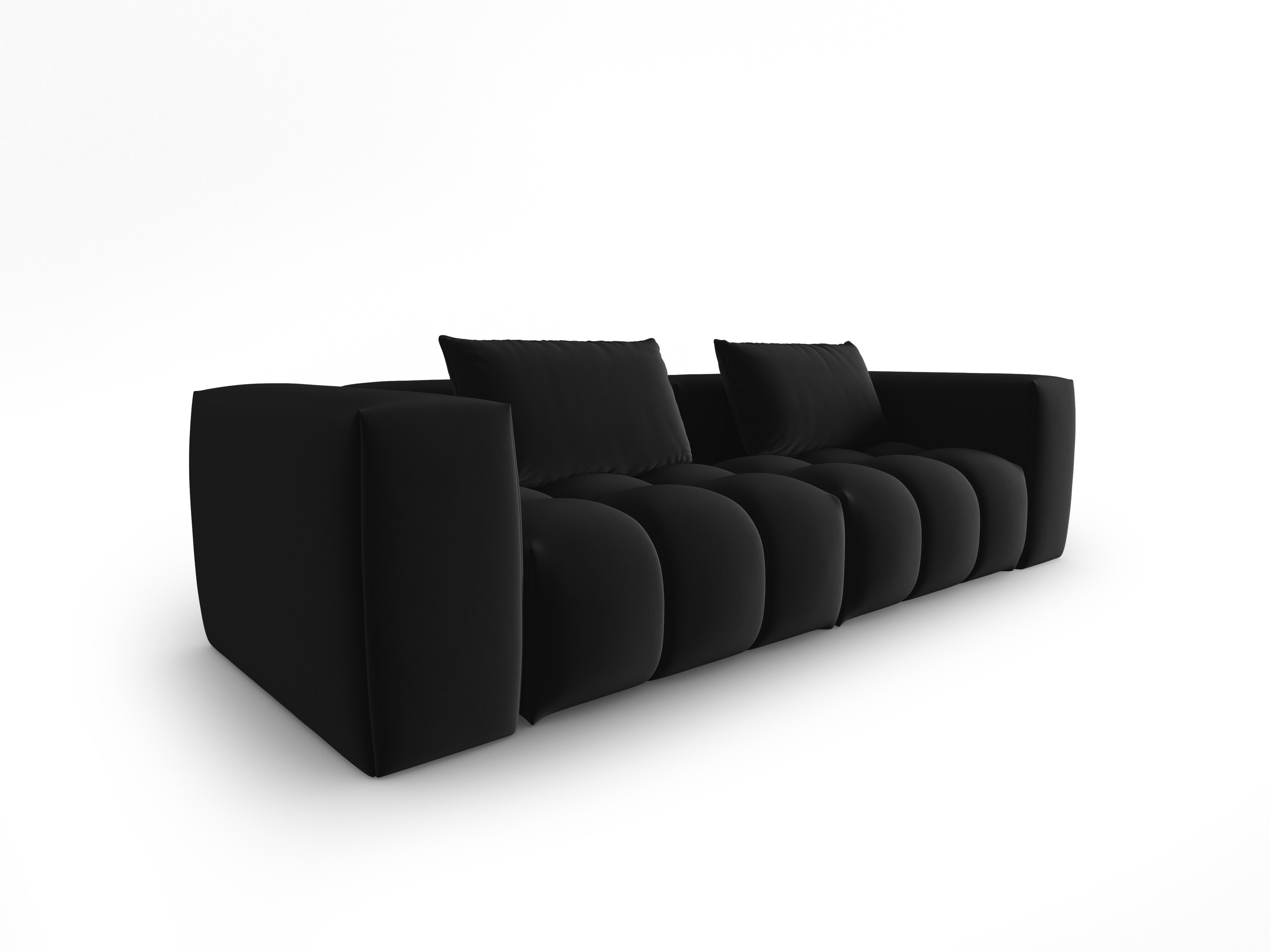 Sofa aksamitna 3-osobowa VERONA czarny – Cosmopolitan Design