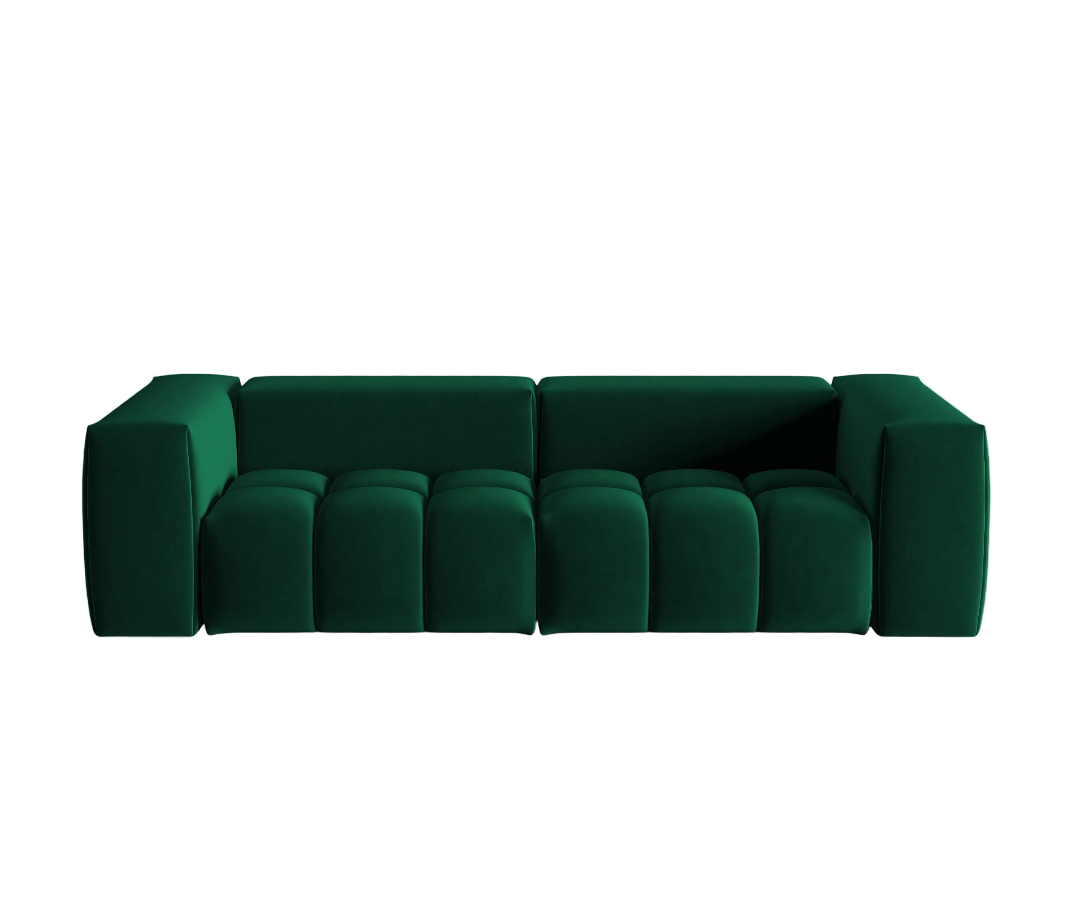 Sofa aksamitna 3-osobowa VERONA butelkowy zielony – Cosmopolitan Design