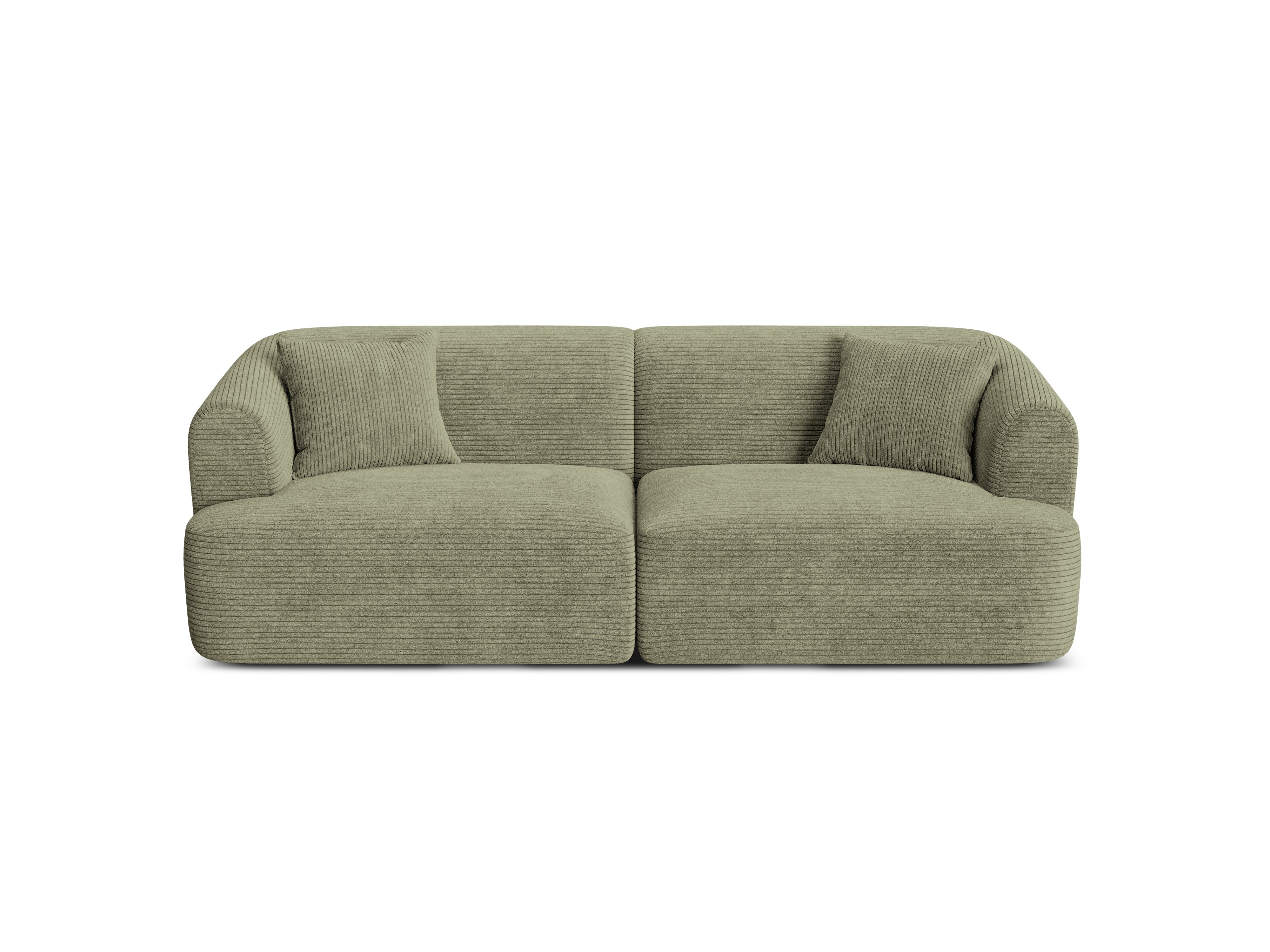 3-seater Sofa CAMPI green corduroy