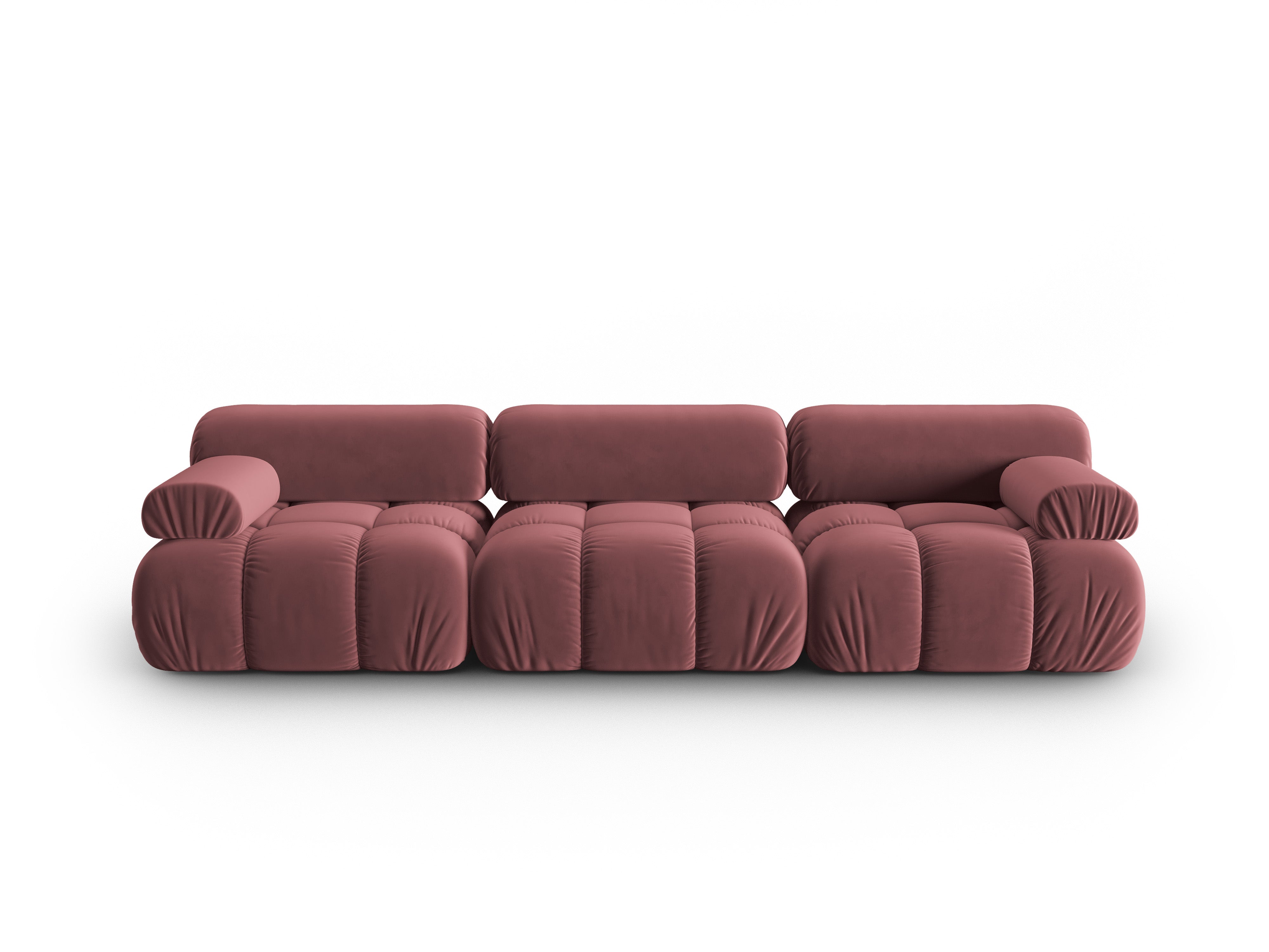 Sofa aksamitna 3-osobowa CORTINA różowy – Cosmopolitan Design