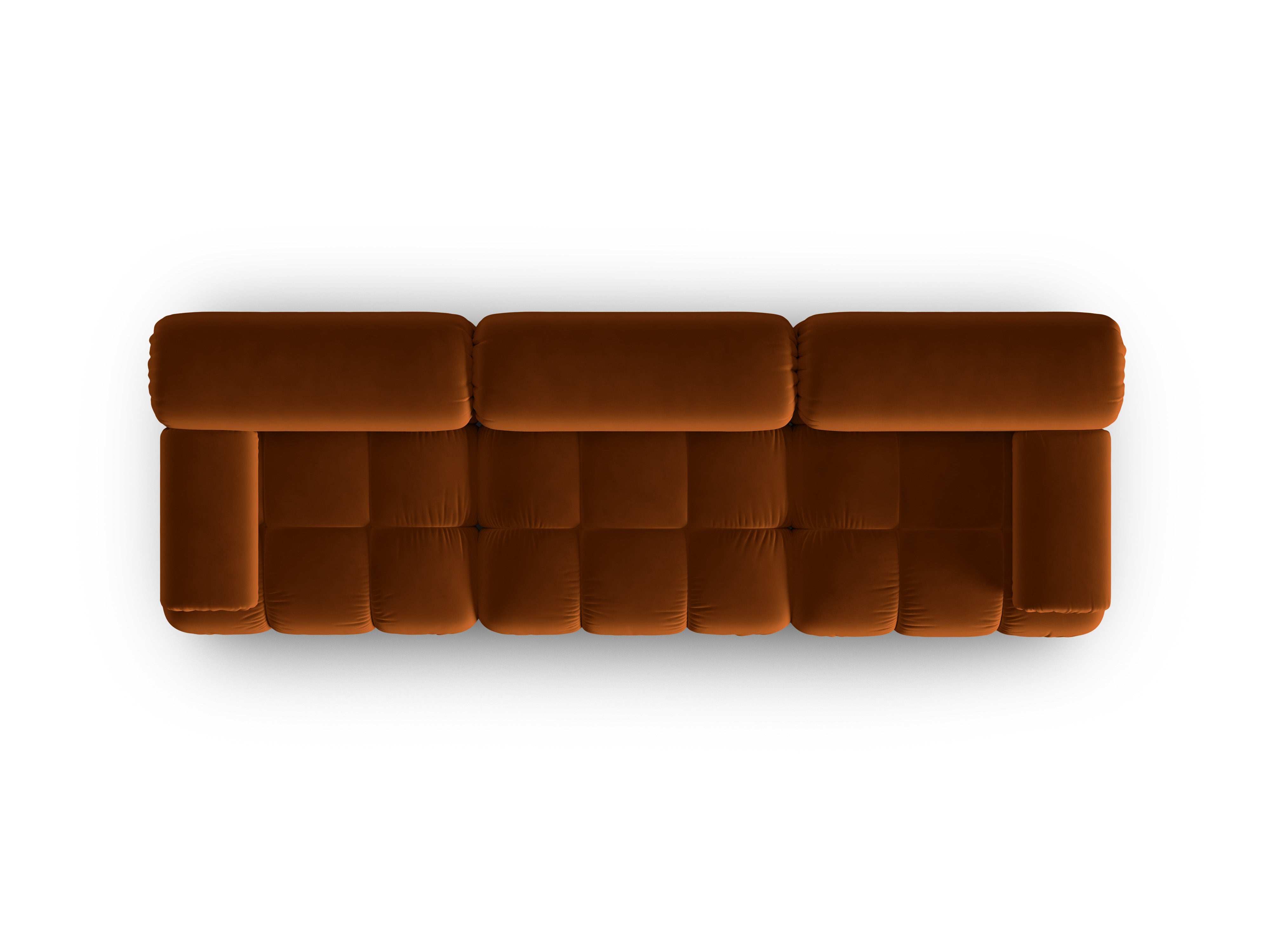 Sofa aksamitna 3-osobowa CORTINA ceglany – welur