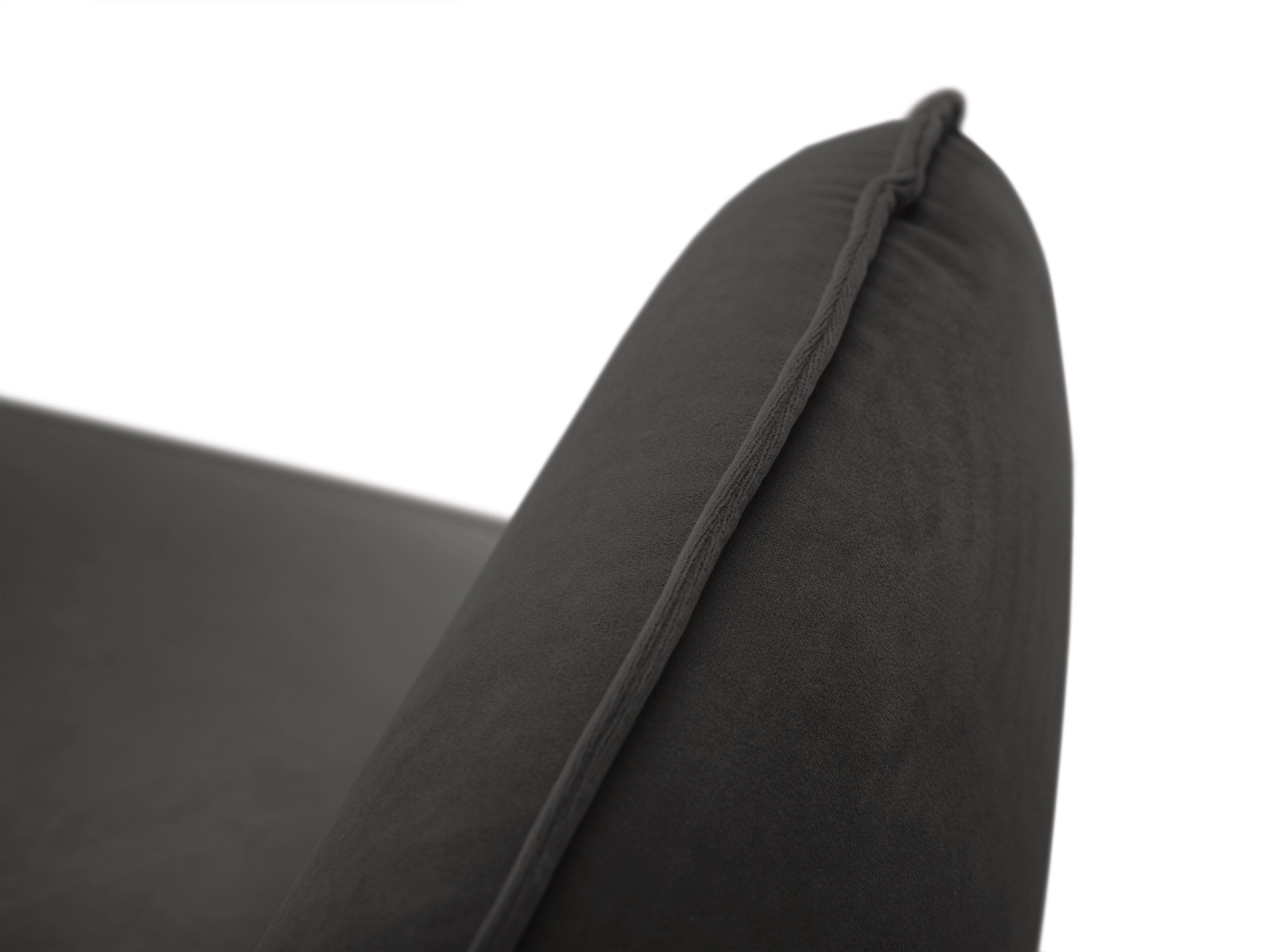 Sofa aksamitna 3-osobowa VIENNA dunkelgrau mit schwarzem Gestell