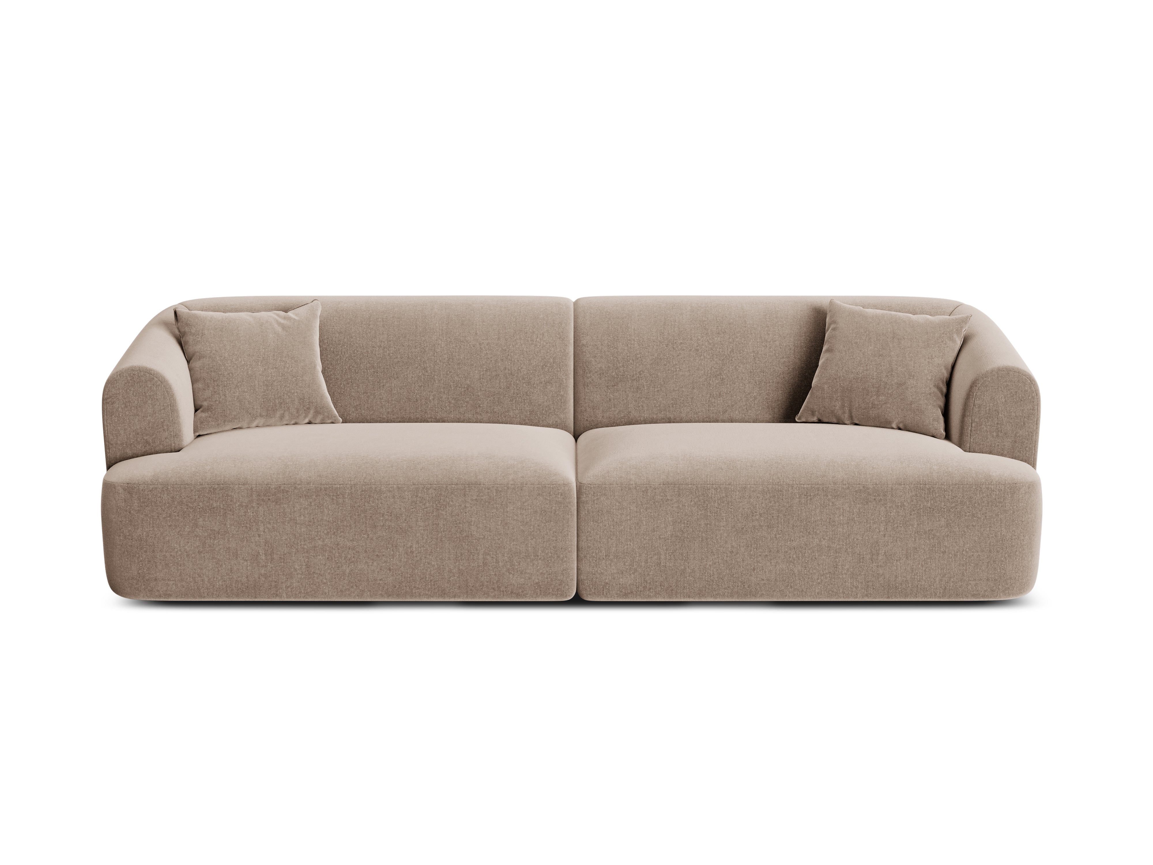 Sofa van fluweel voor 4 personen CAMPI donkerbeige