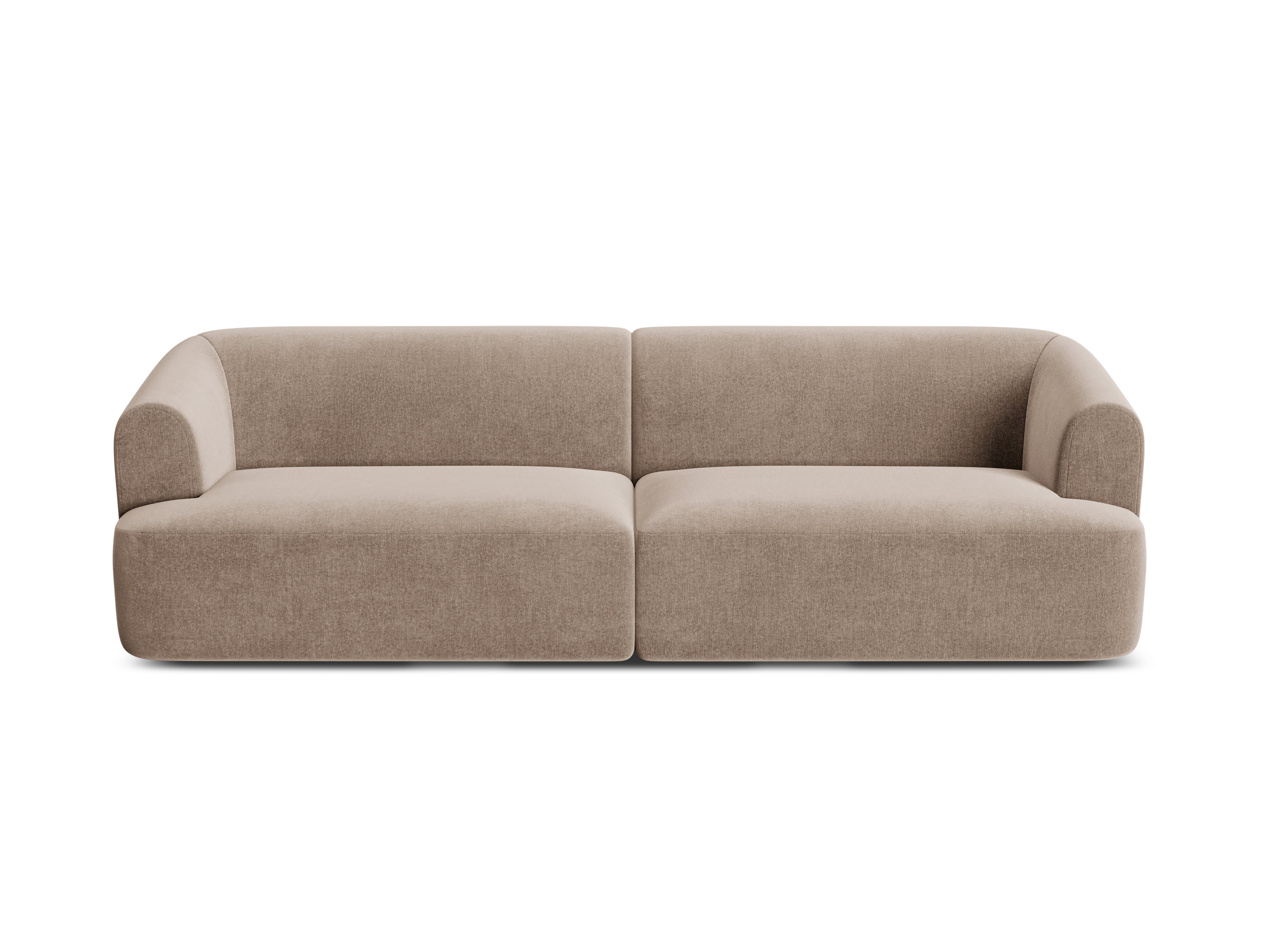 Sofa van fluweel voor 4 personen CAMPI donkerbeige