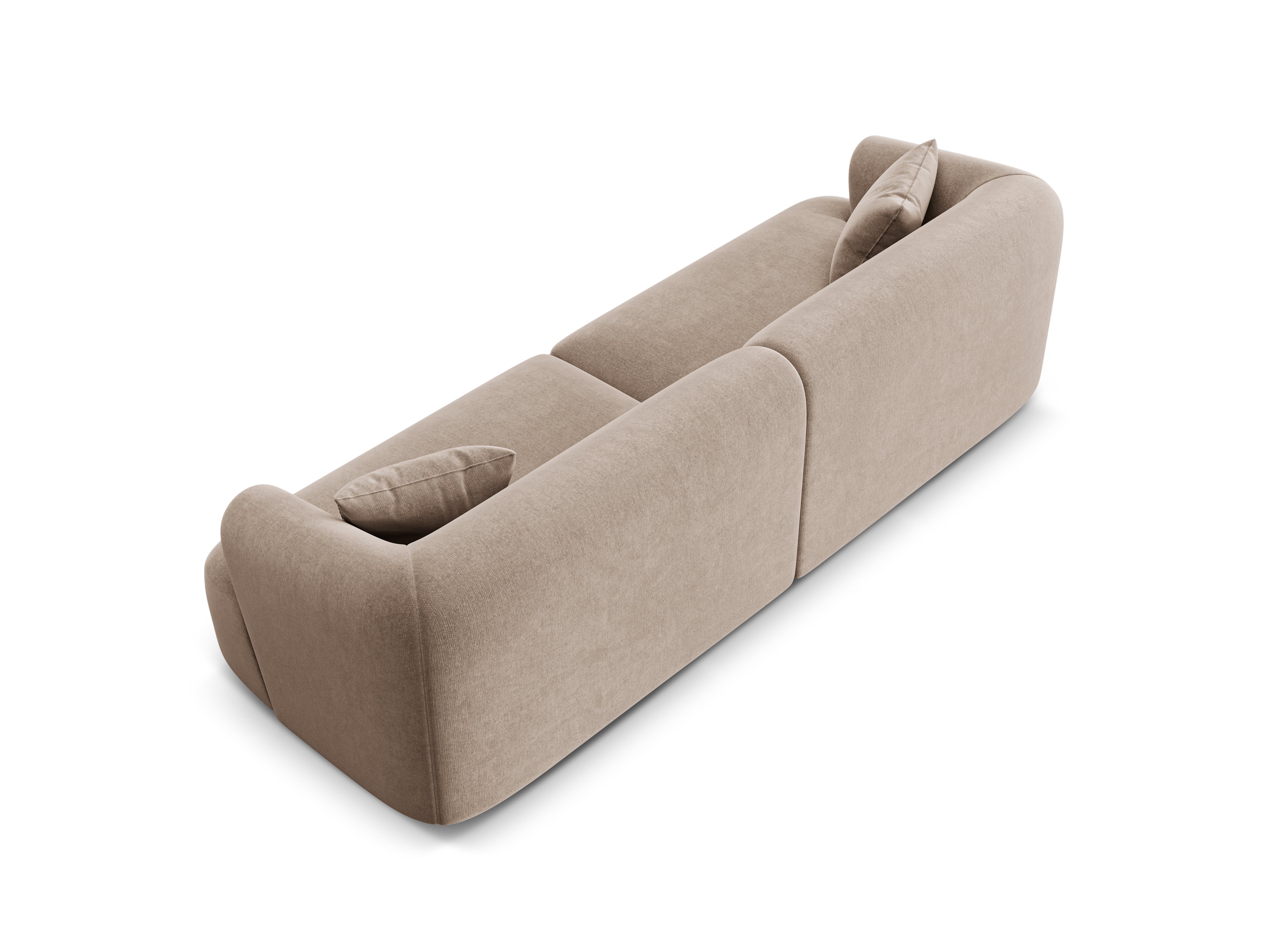 Sofa van fluweel voor 4 personen CAMPI donkerbeige