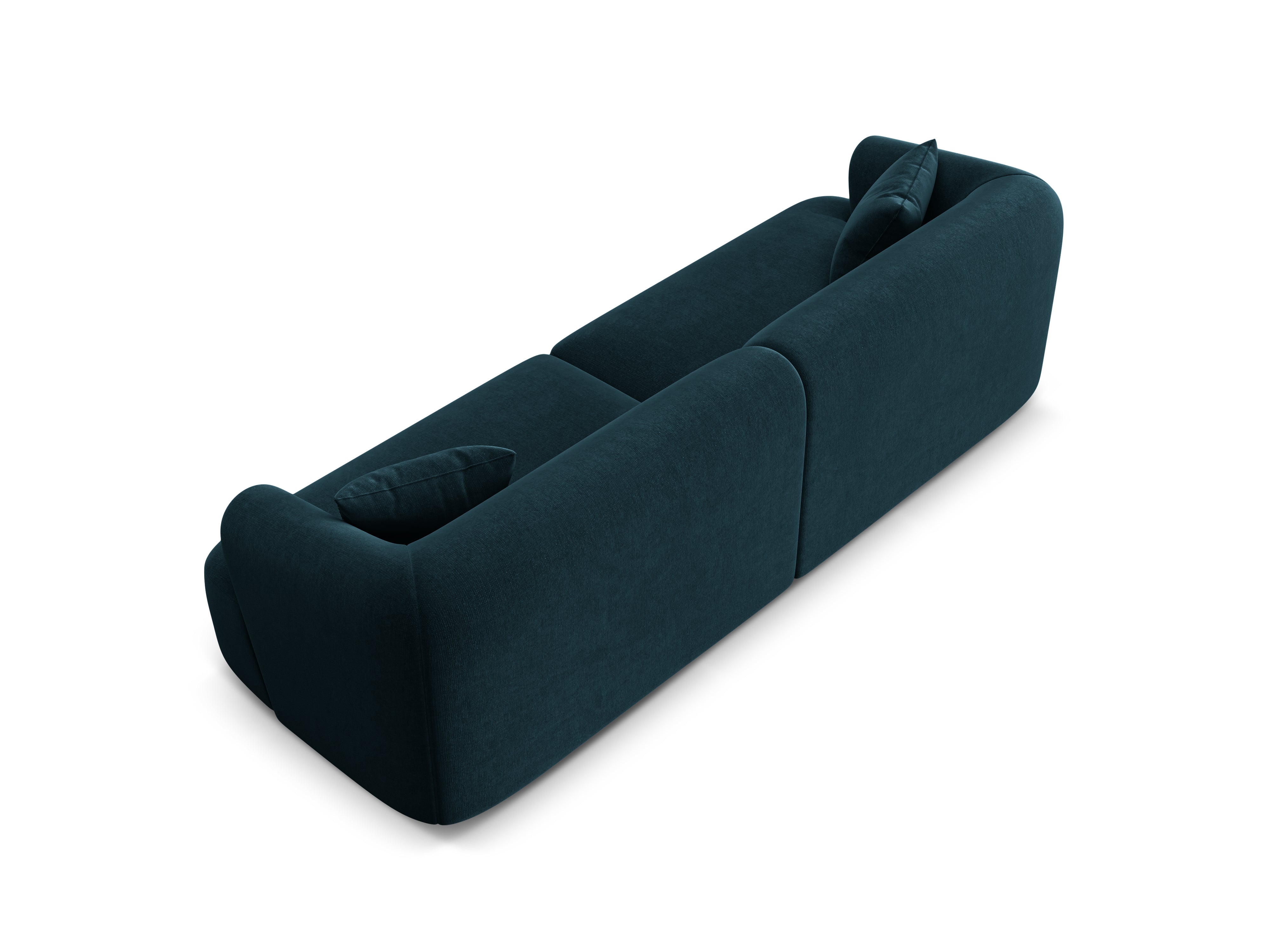 Sofa aksamitna 4-osobowa CAMPI petrol – styl minimalistyczny