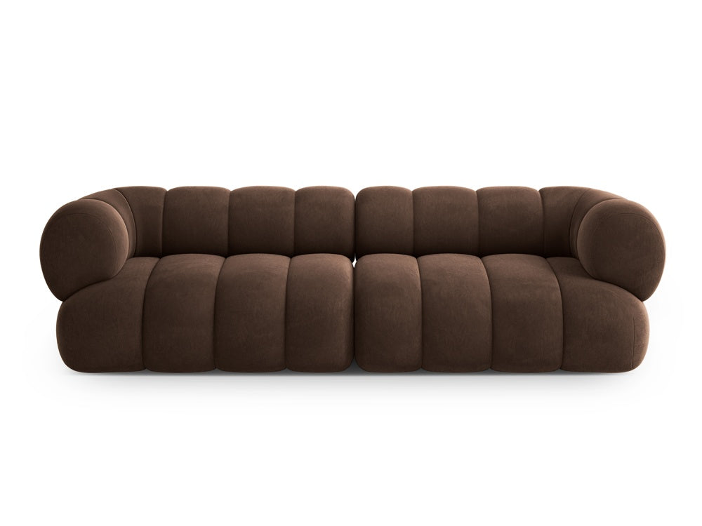 Sofa van fluweel voor 4 personen KOGE chocolade