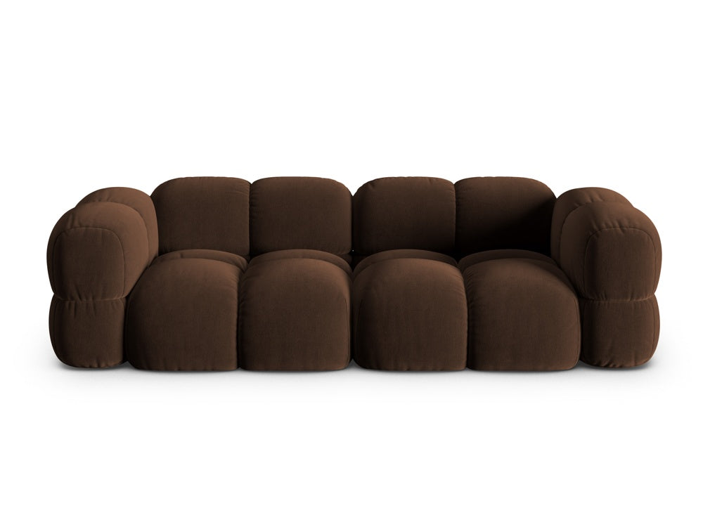 Sofa voor 4 personen van fluweel LORETTO chocolade