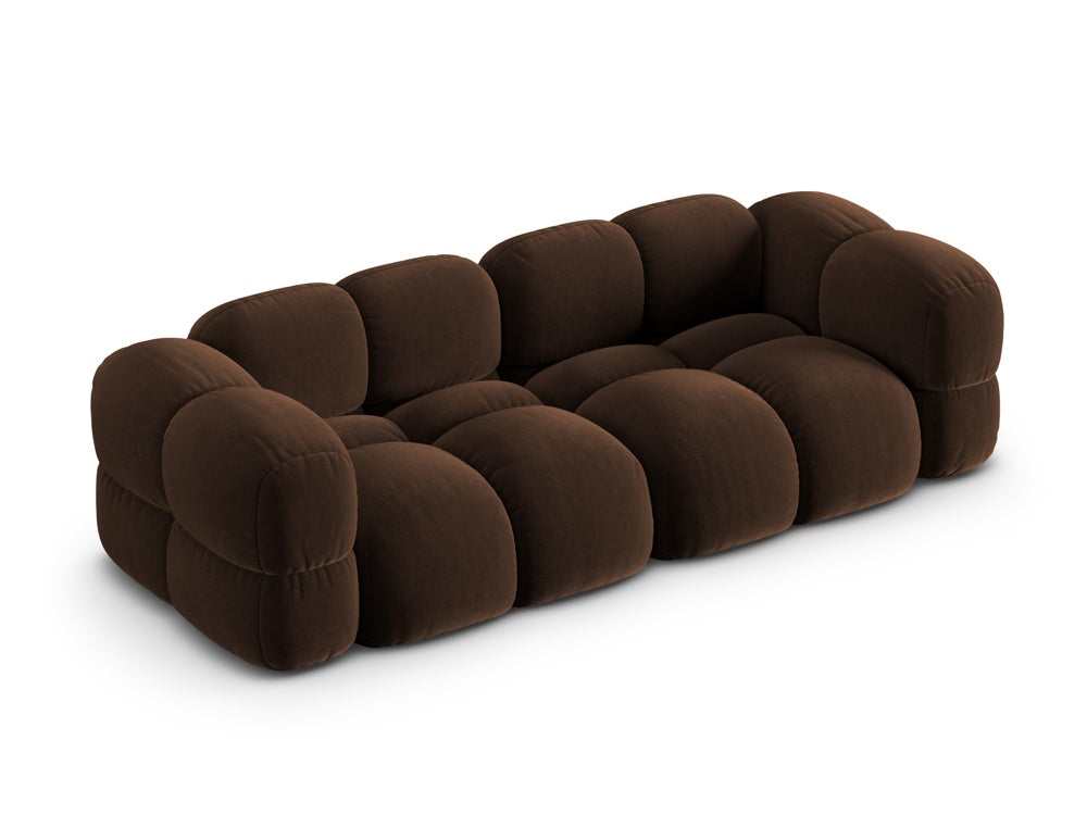 Sofa voor 4 personen van fluweel LORETTO chocolade