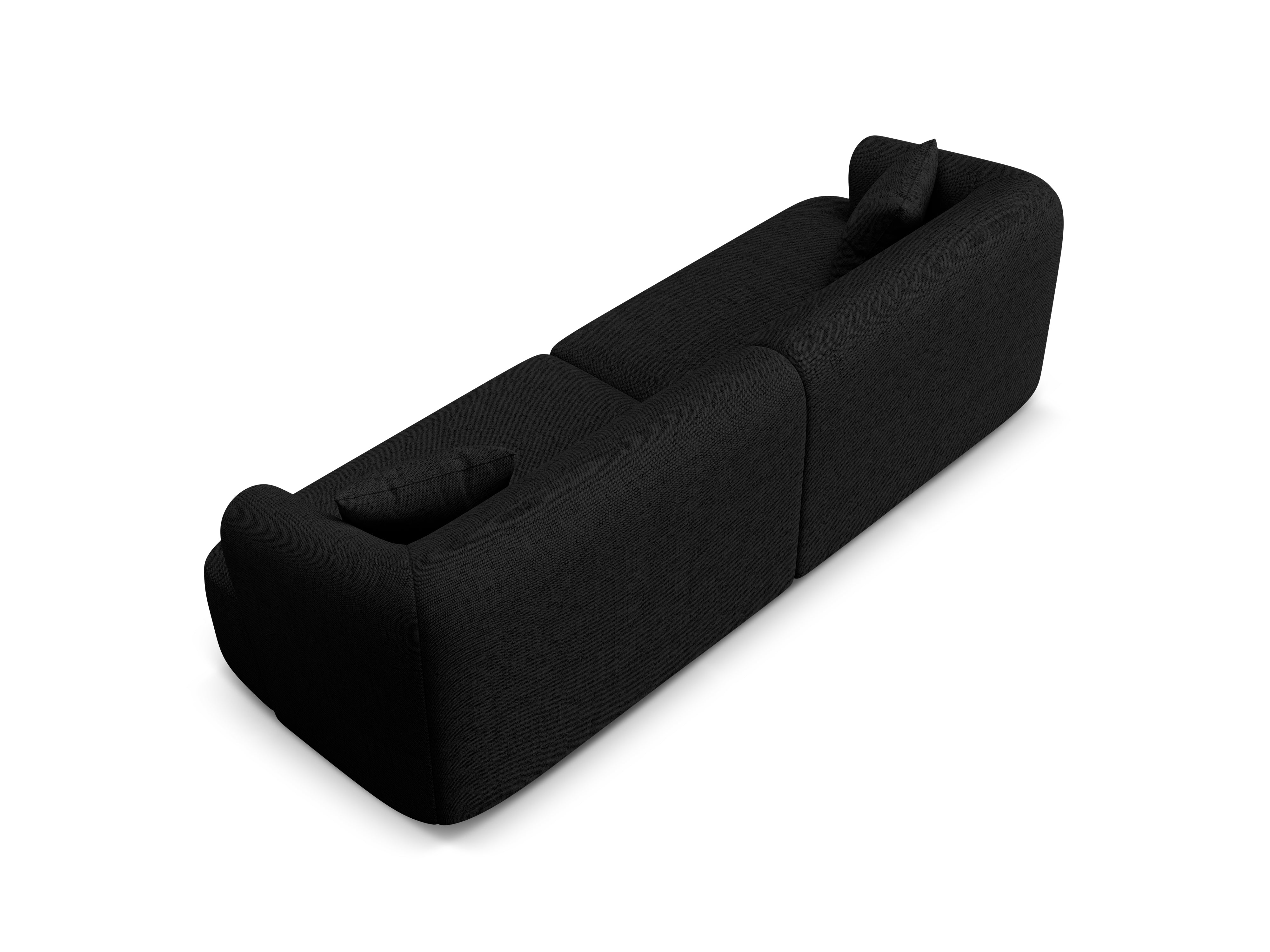 4-seater Sofa CAMPI black chenille