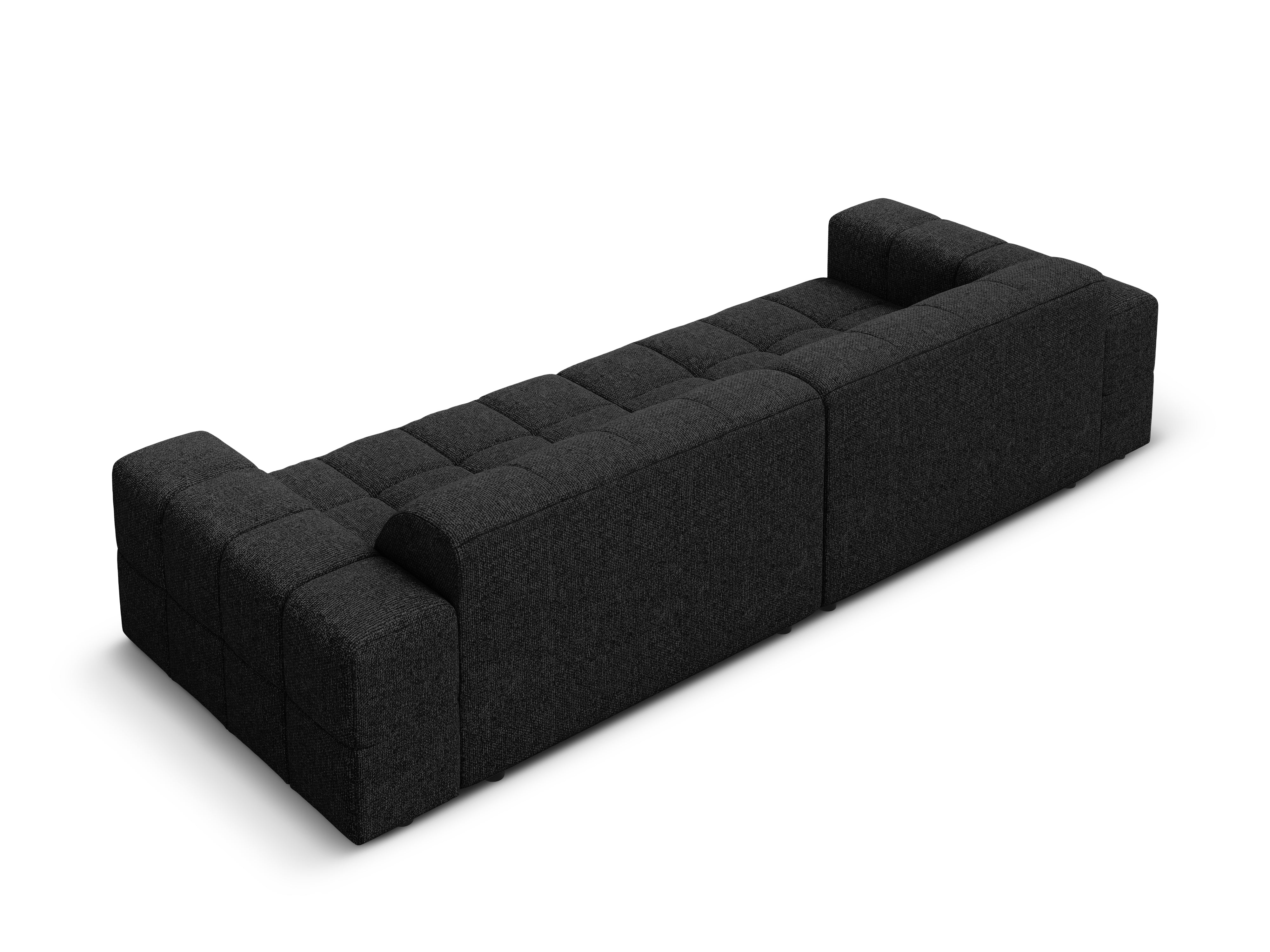 Sofa 4-osobowa CHICAGO czarny szenil z podłokietnikami