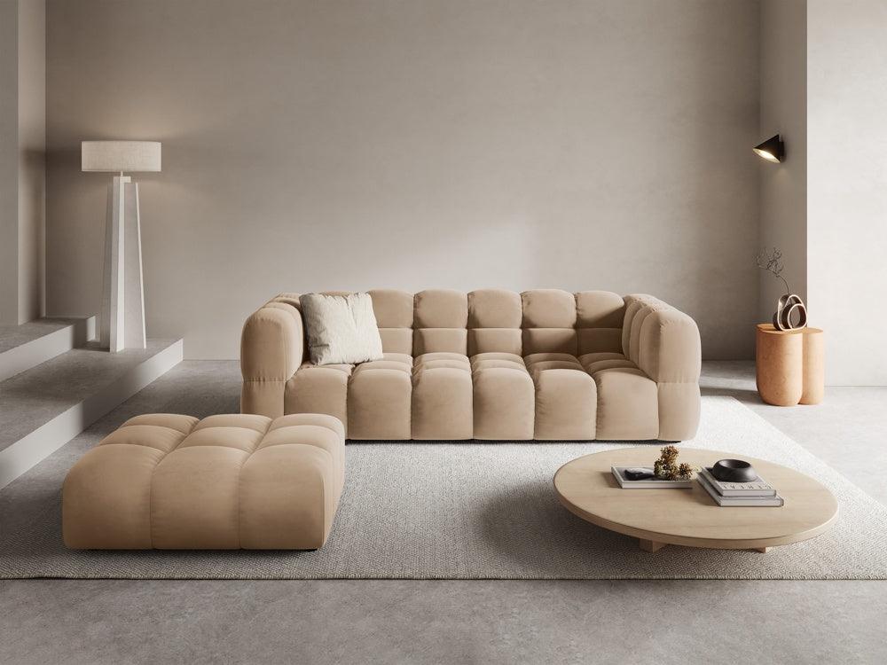 Sofa van fluweel voor 4 personen SKY zandkleurig