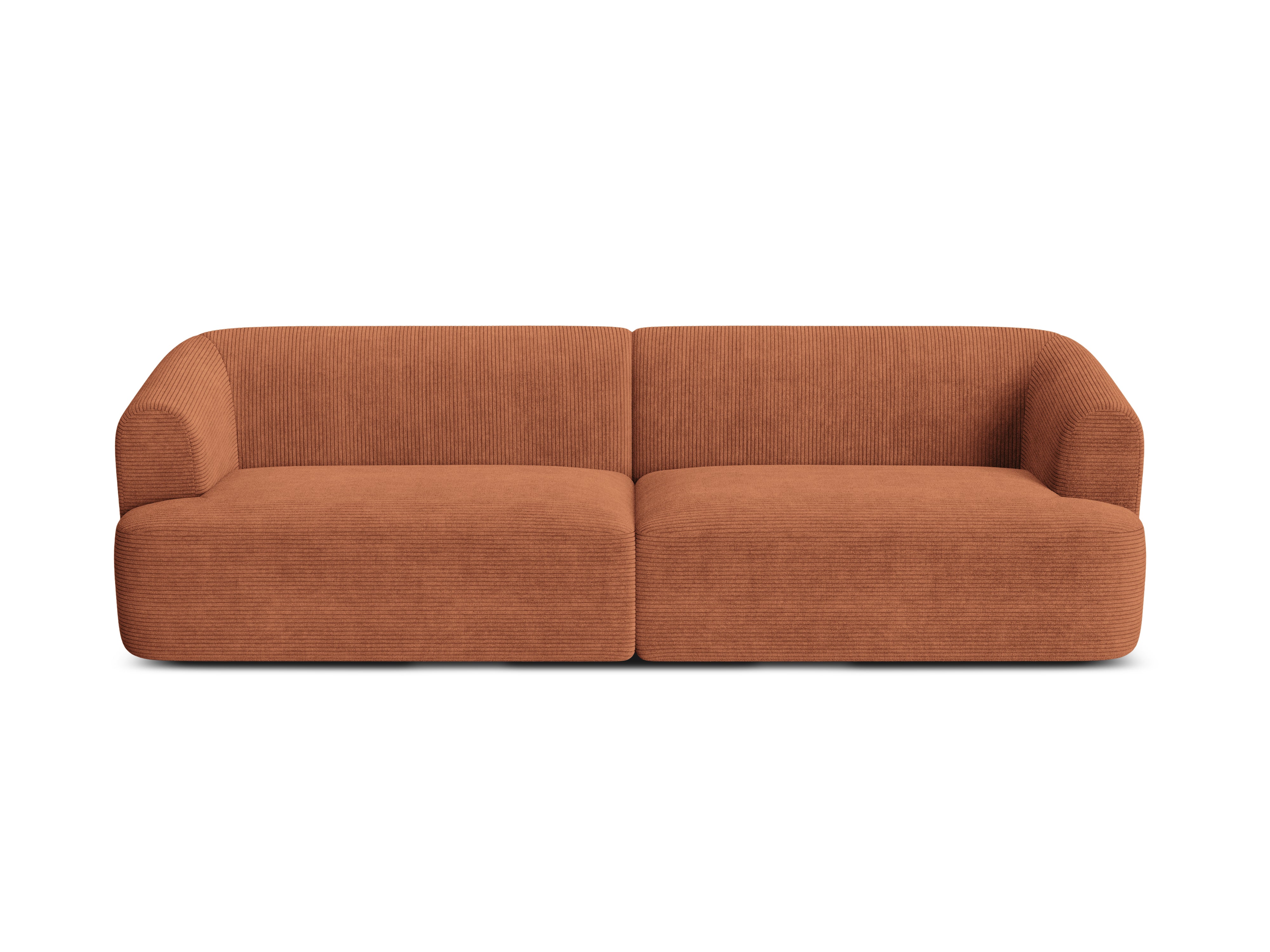Sofa 4-persoons CAMPI baksteen ribfluweel