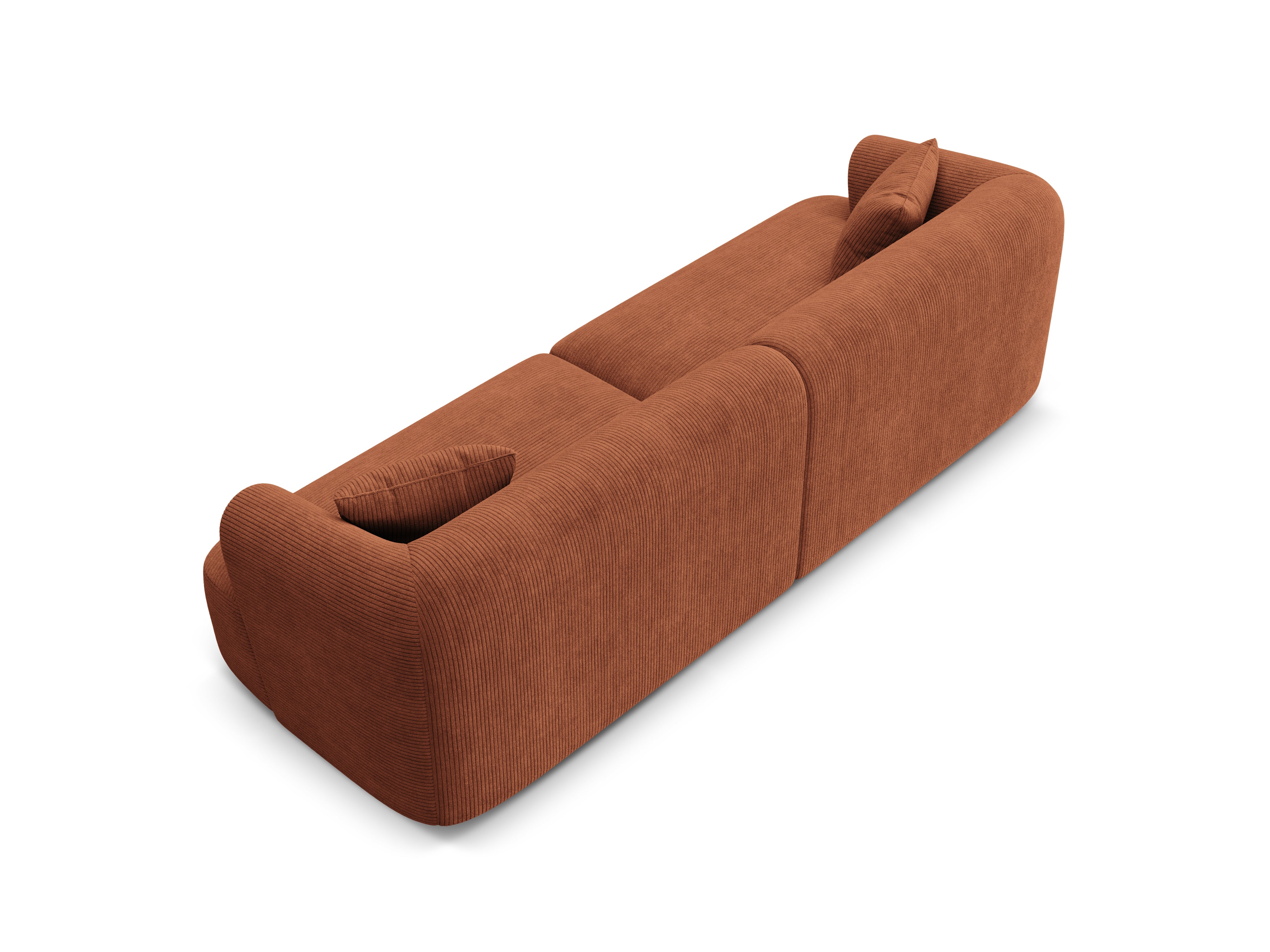 Sofa 4-persoons CAMPI baksteen ribfluweel