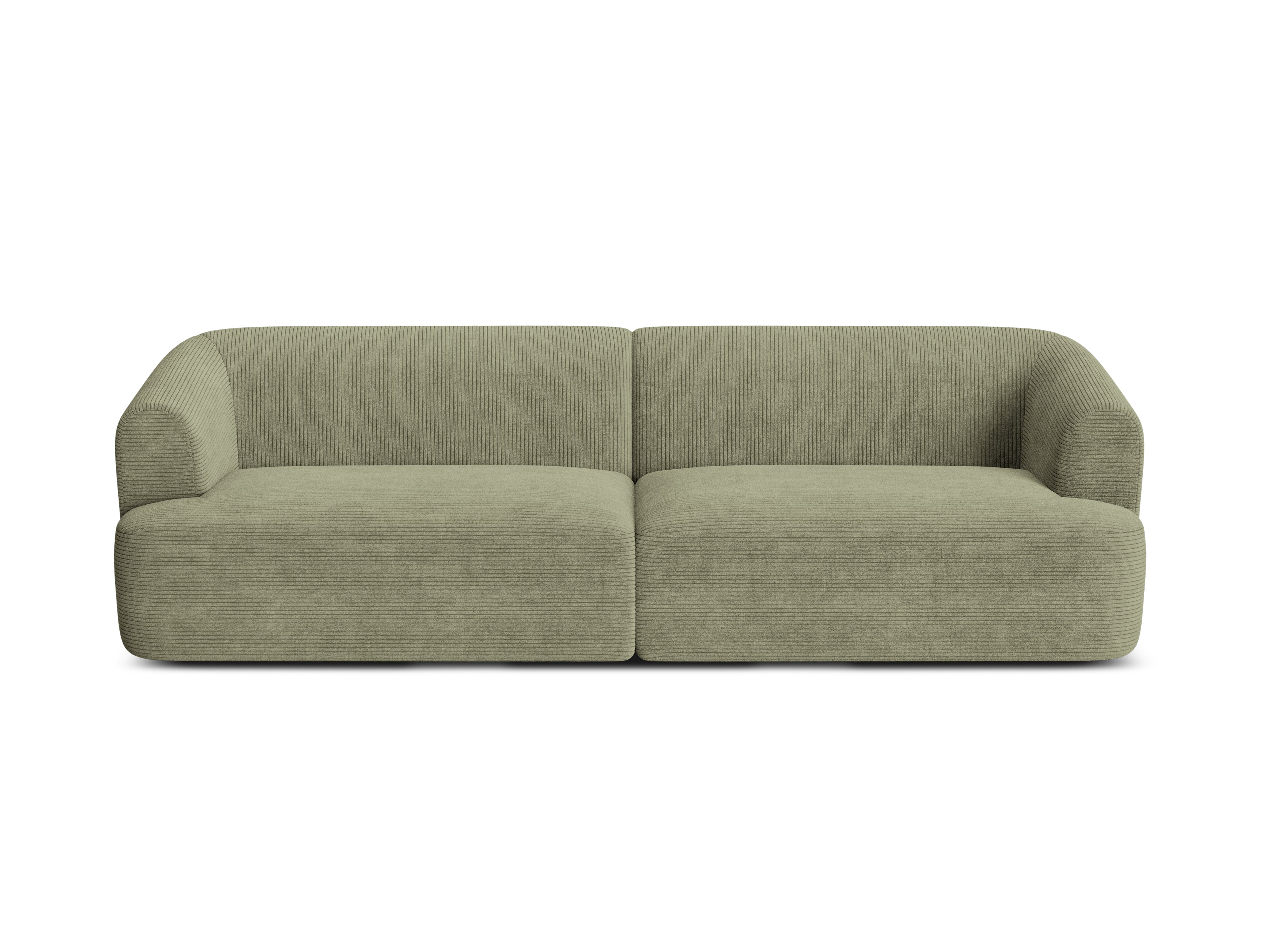 4-seater CAMPI green corduroy sofa