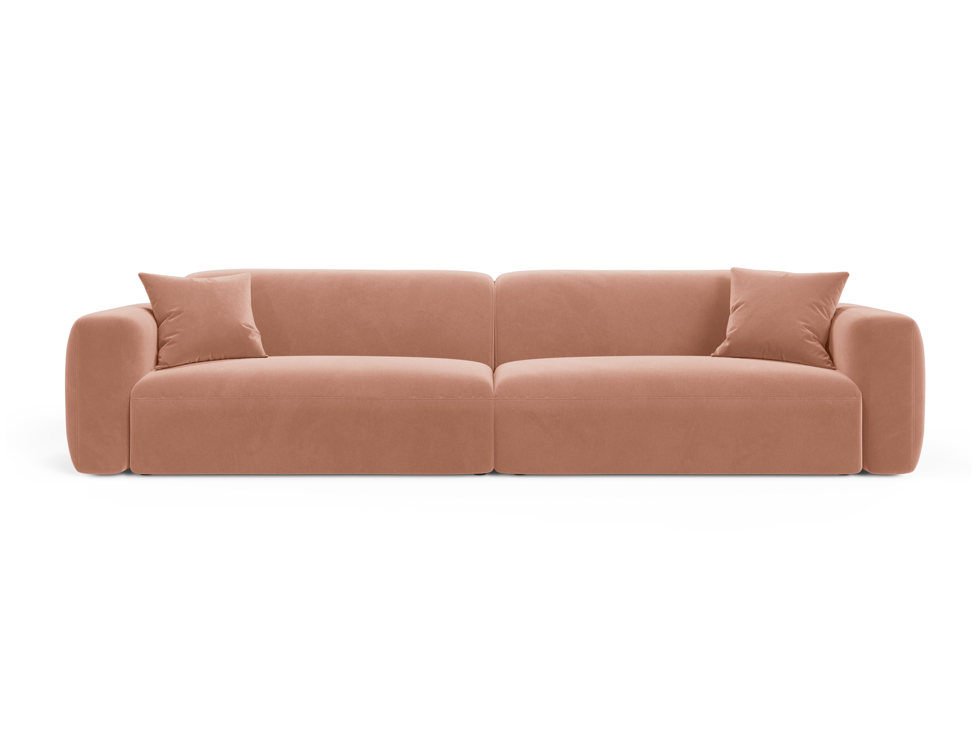 Sofa aksamitna 4-osobowa STRINO różowy do salonu