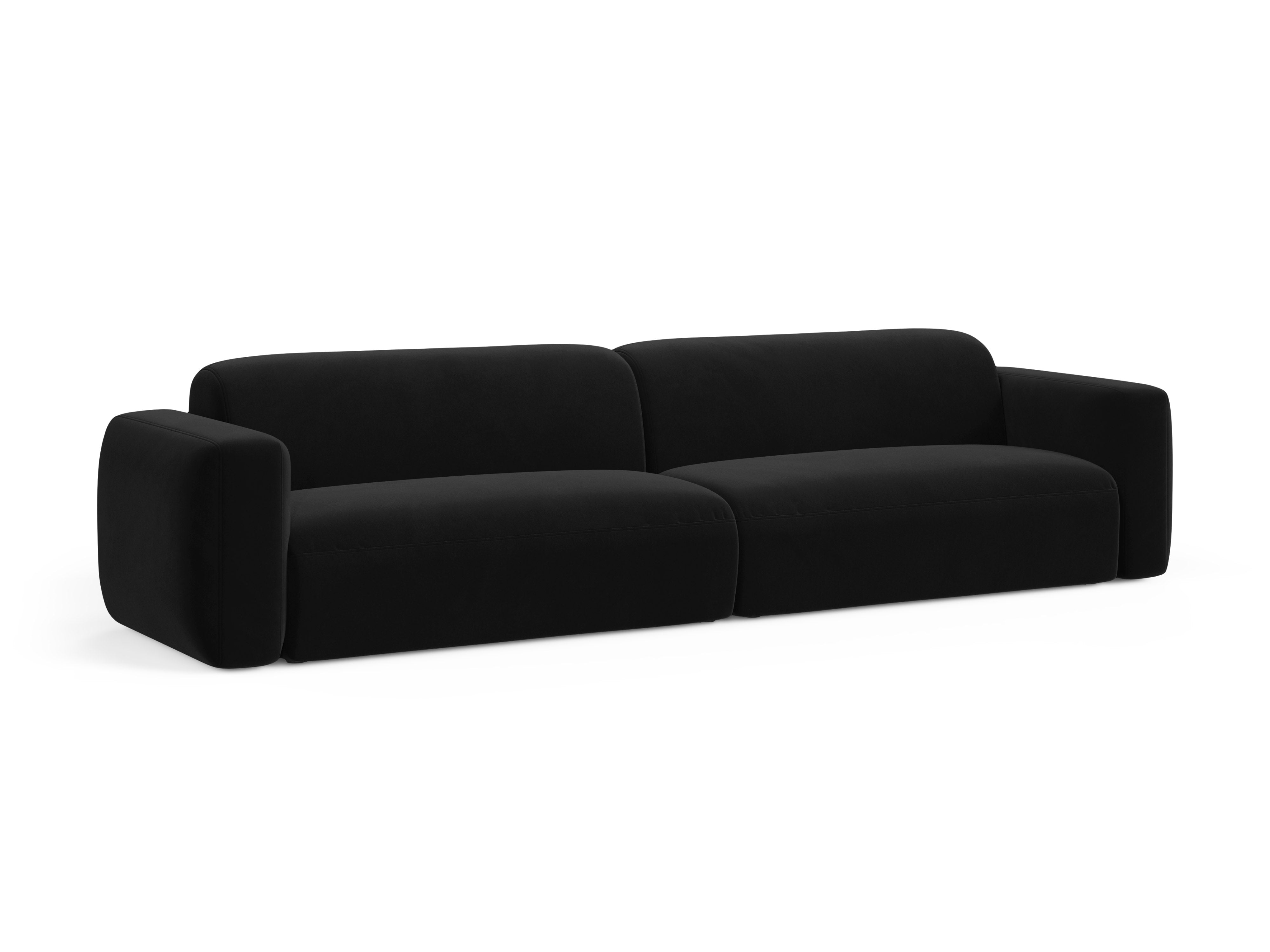 Velvet sofa for 4 people STRINO black