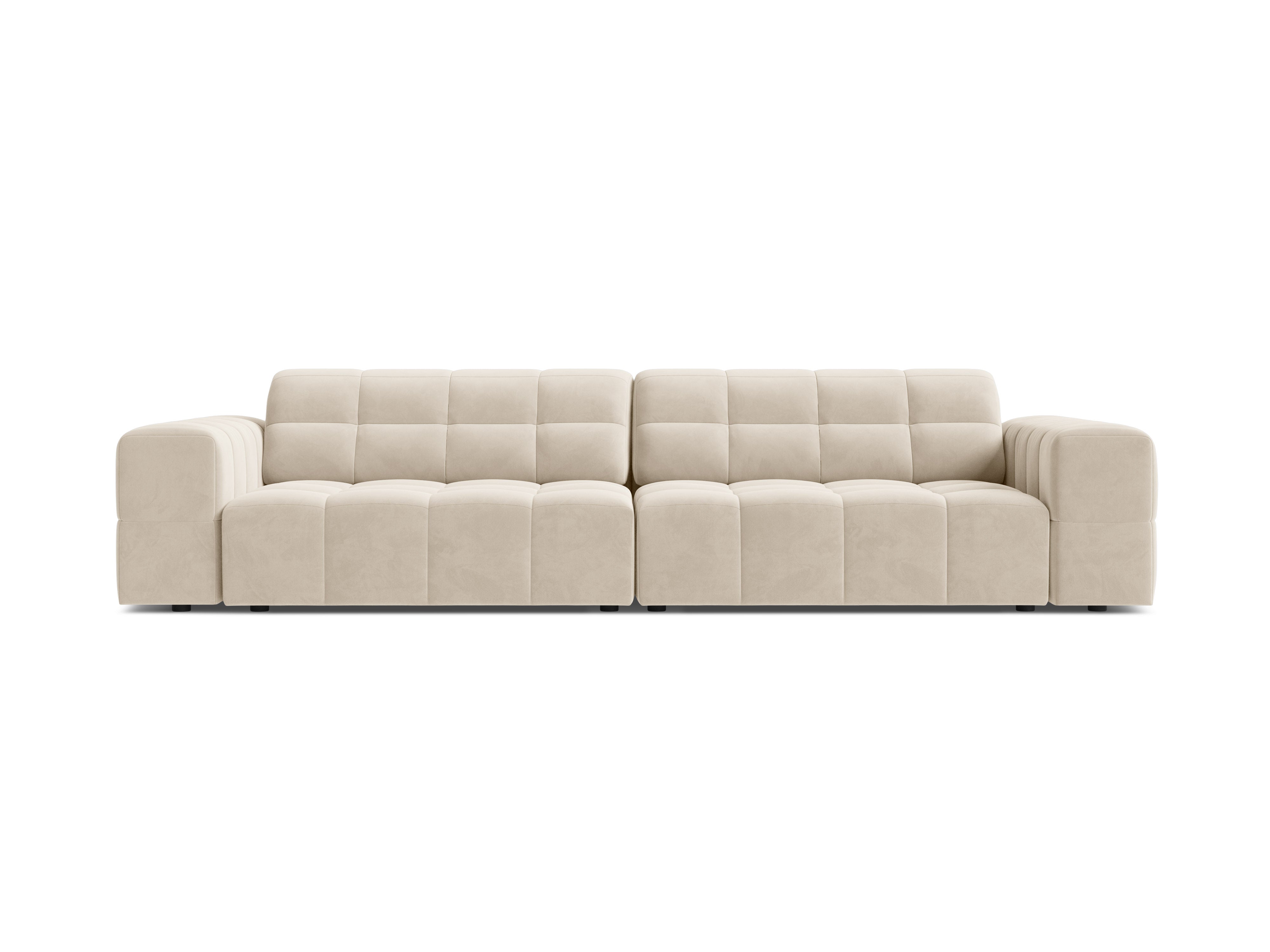 Sofa aksamitna 4-osobowa CHICAGO jasnobeżowy – Cosmopolitan Design