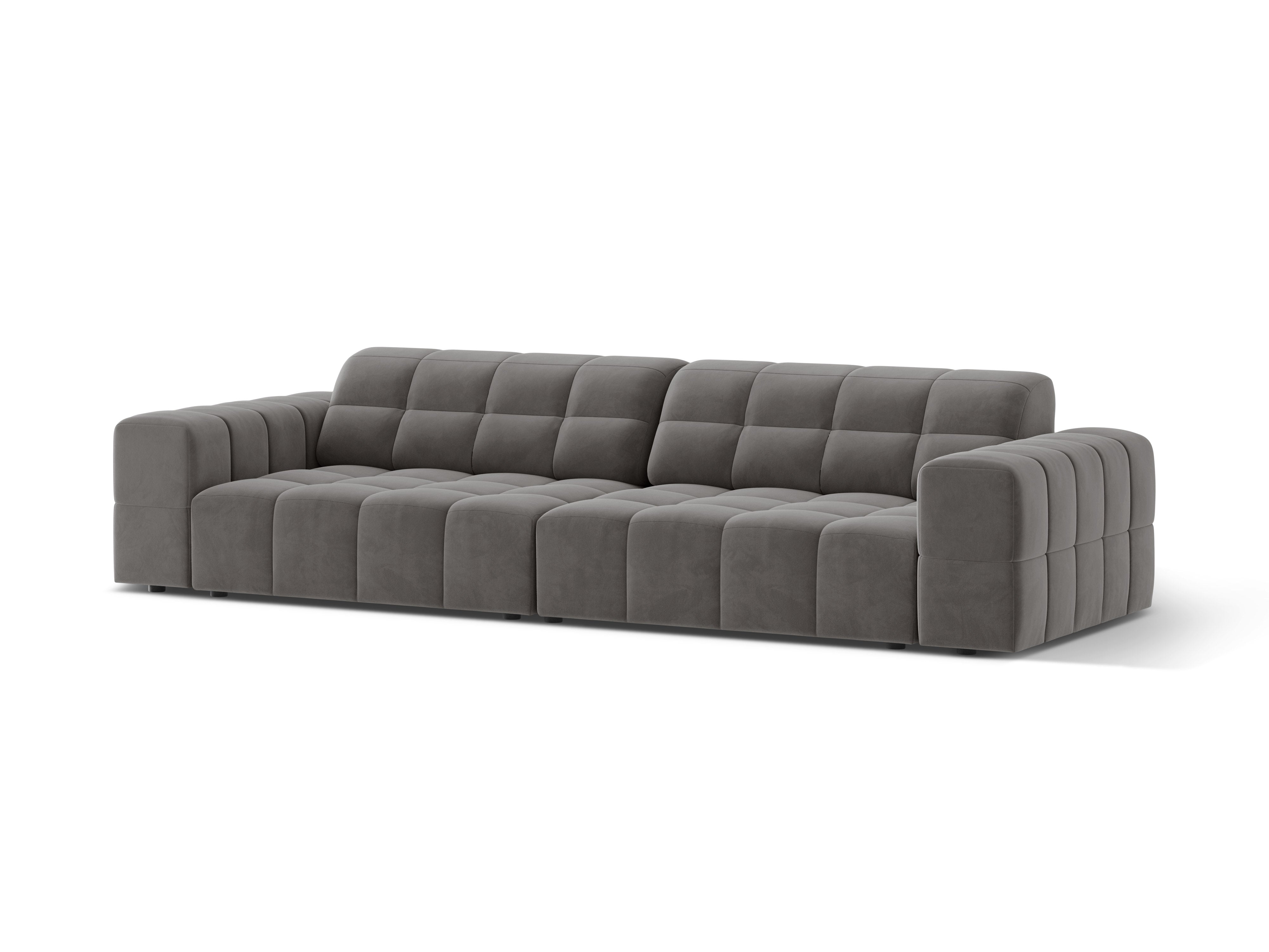 Sofa aksamitna 4-osobowa CHICAGO szary do salonu