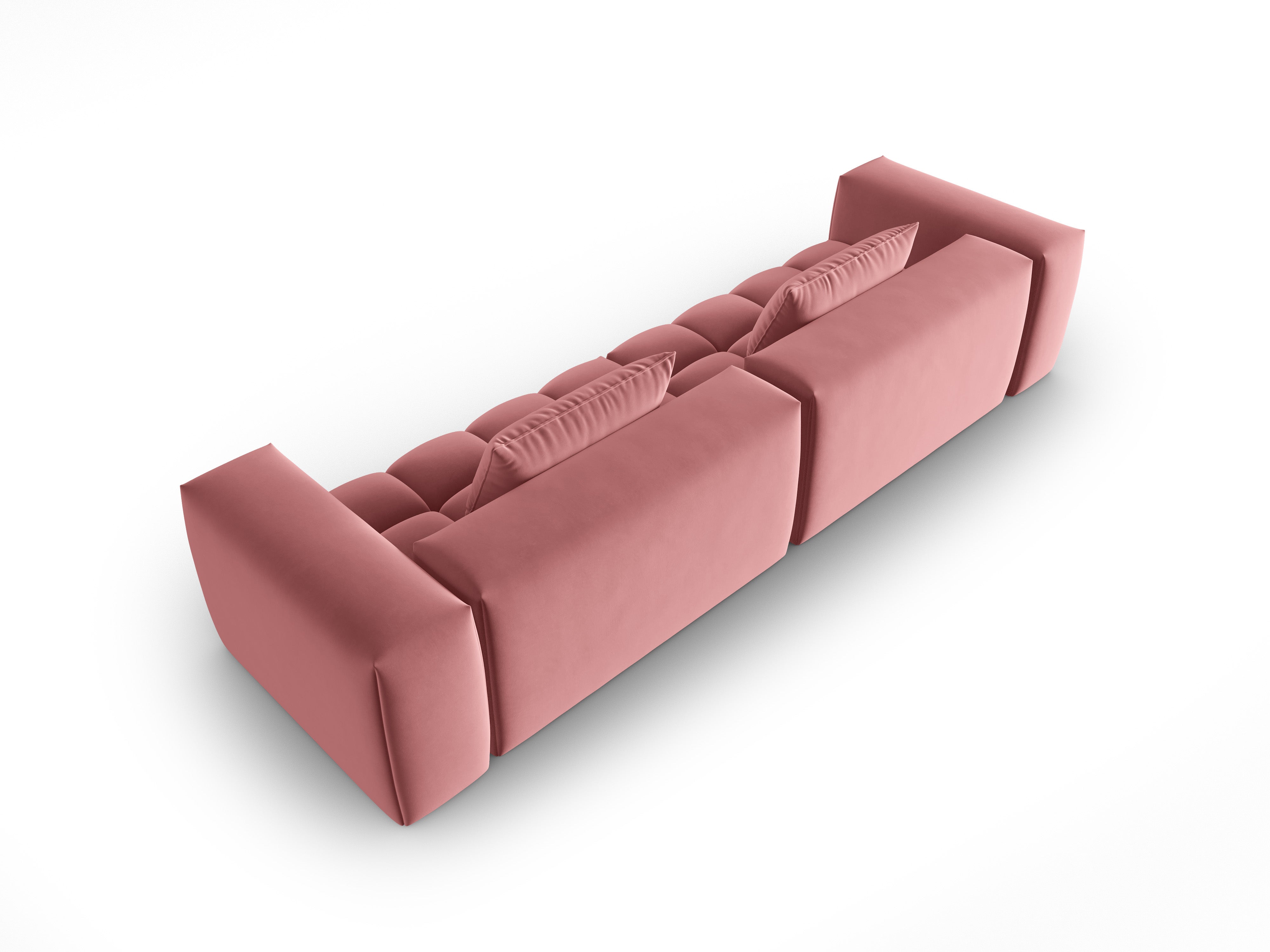 Sofa aksamitna 5-osobowa VERONA różowy flamingo