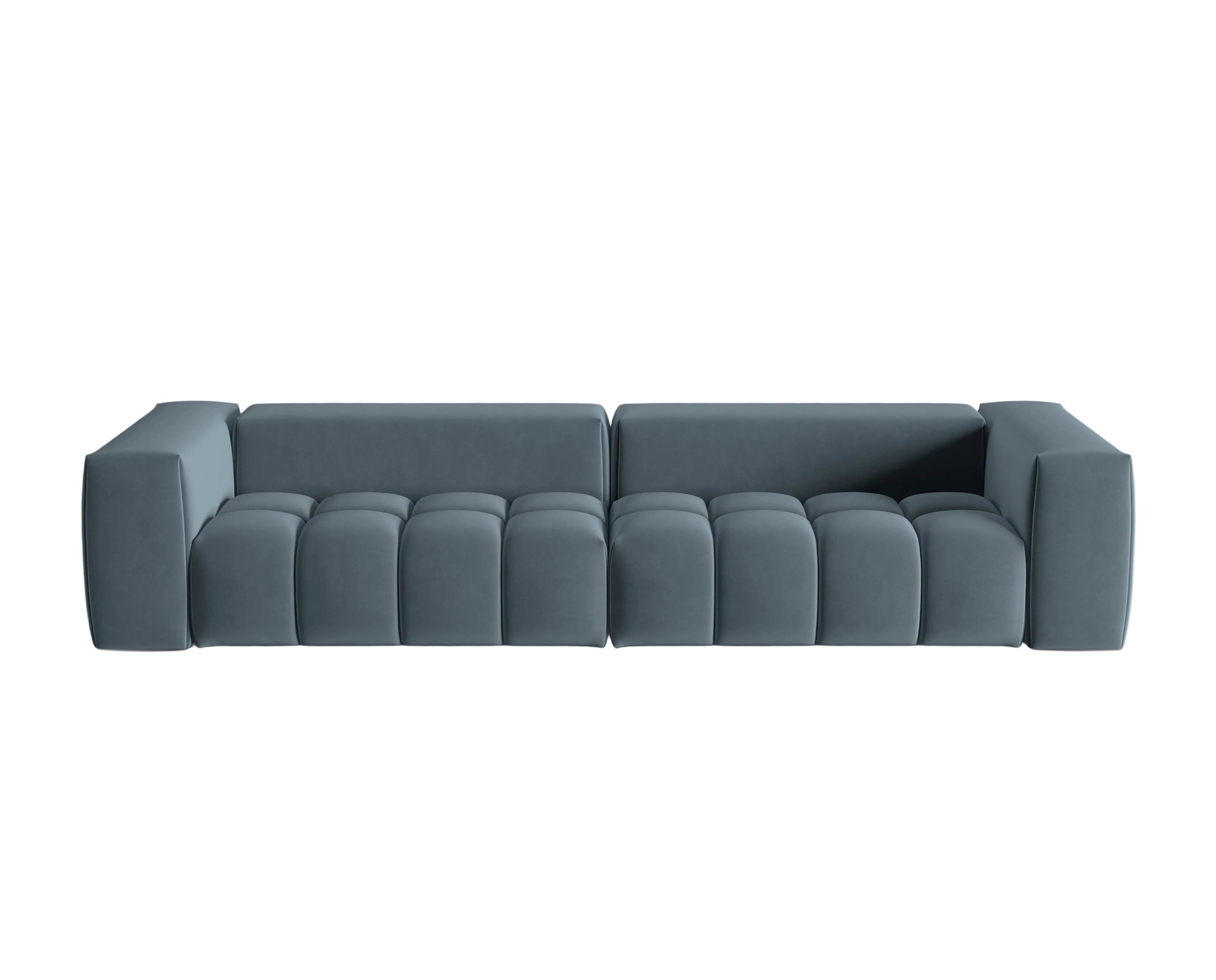 Sofa aksamitna 5-osobowa VERONA niebieski – Cosmopolitan Design