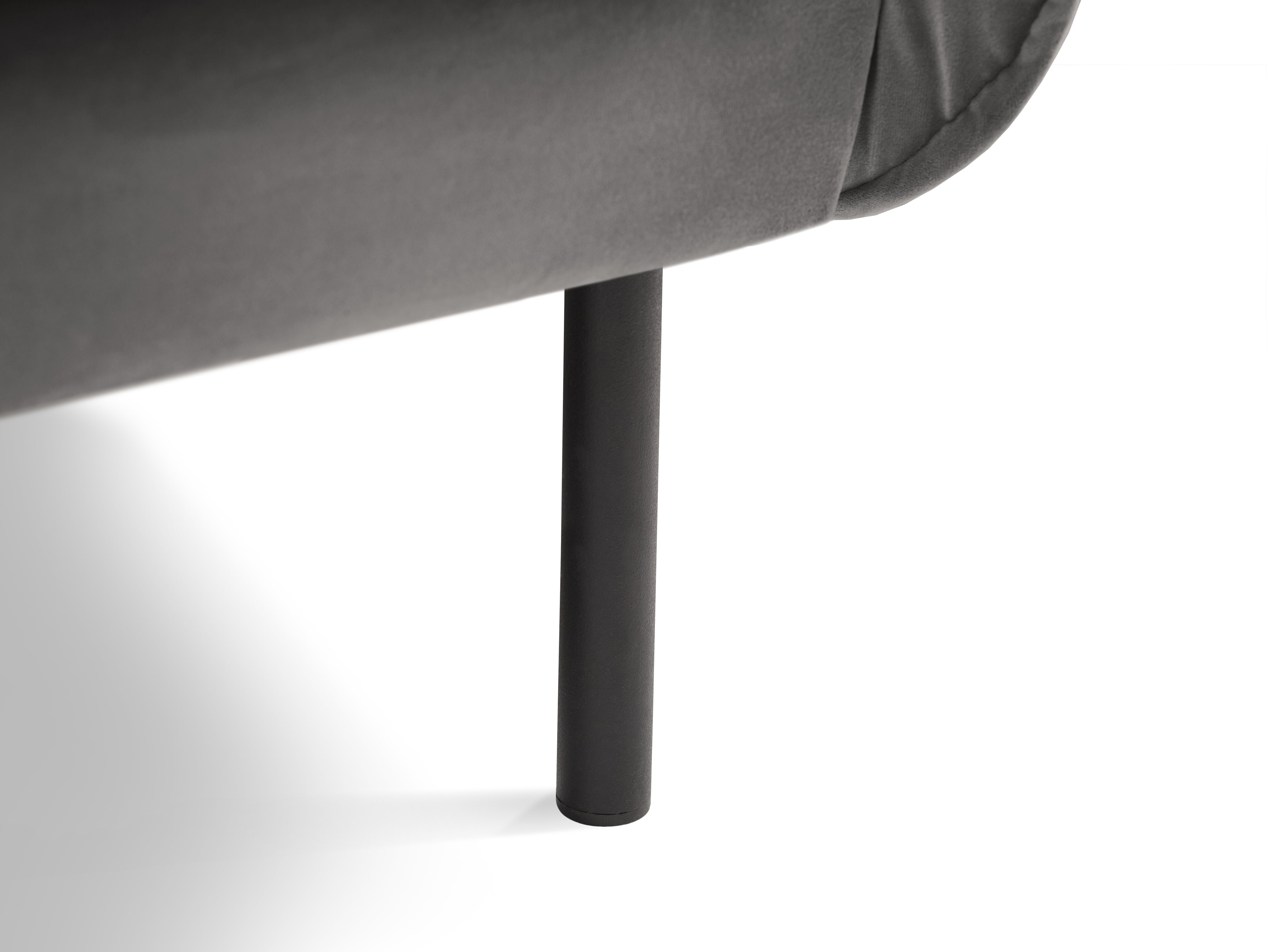 Fluwelen fauteuil VIENNA lichtgrijs met zwarte basis