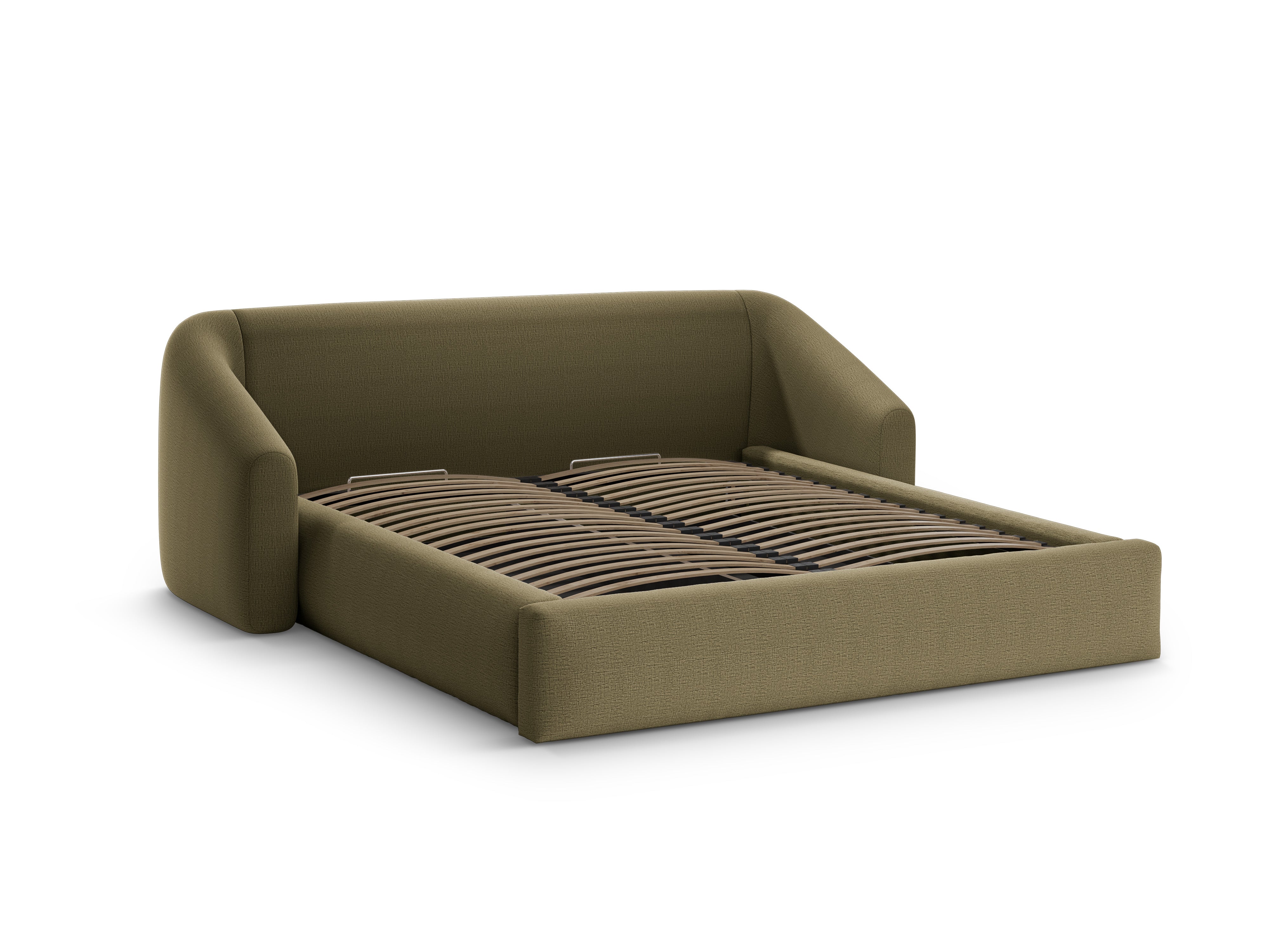 Bed CAMPI groene chenille