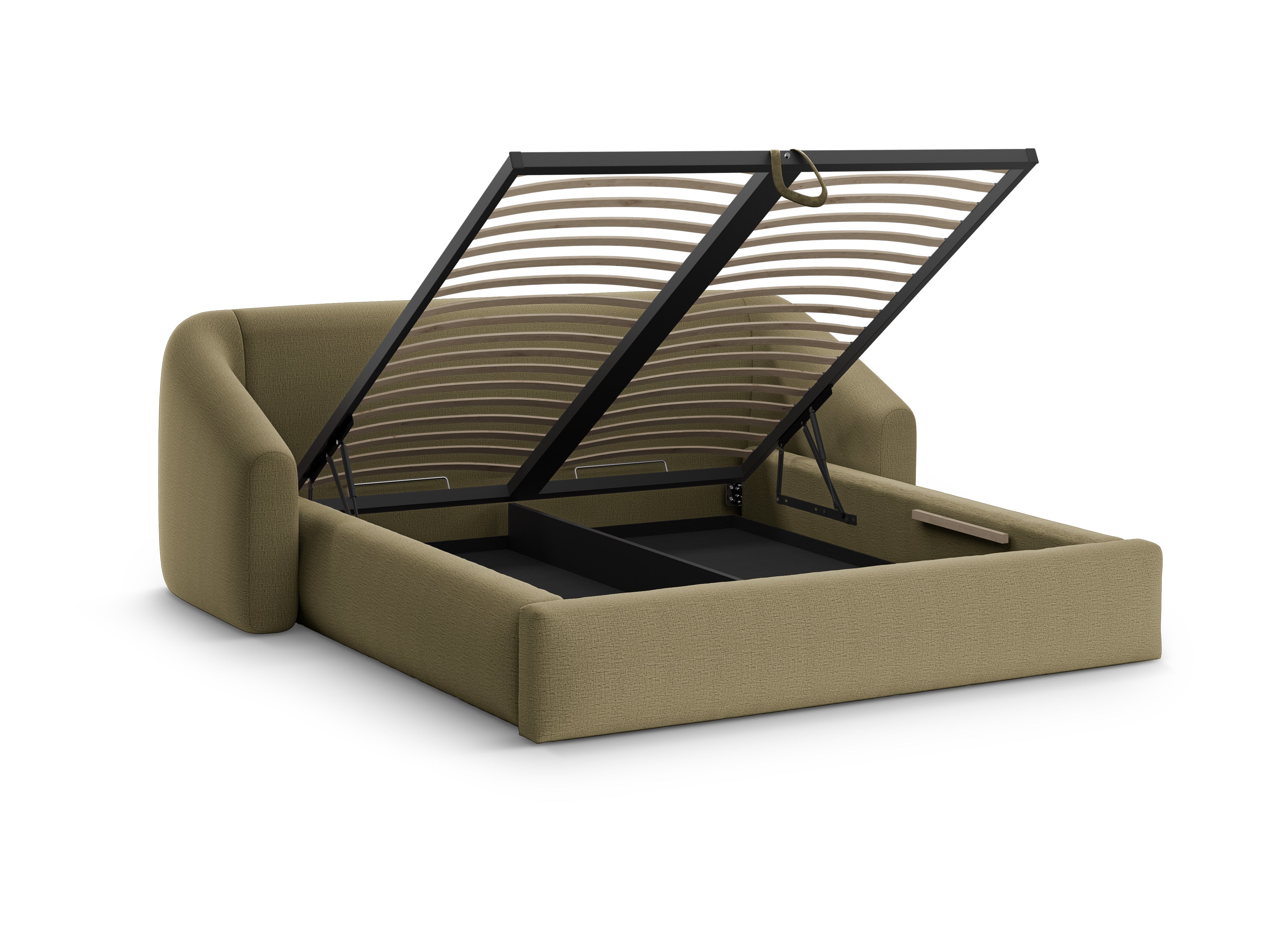 Bed CAMPI groene chenille