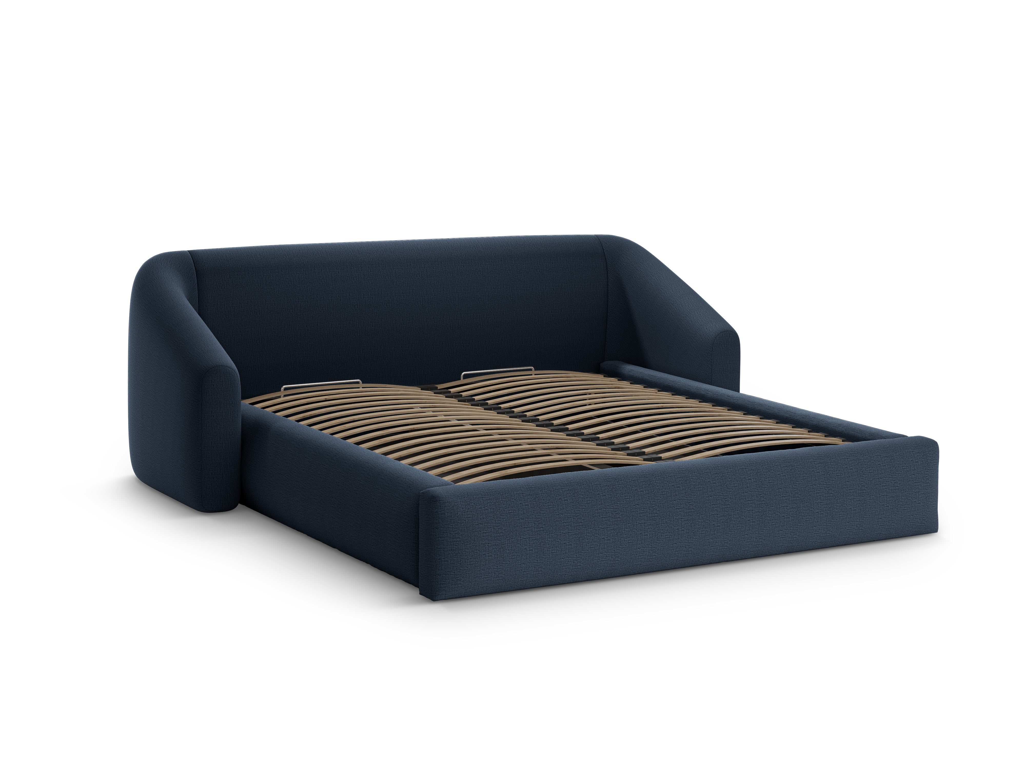 Bett CAMPI blaue Chenille