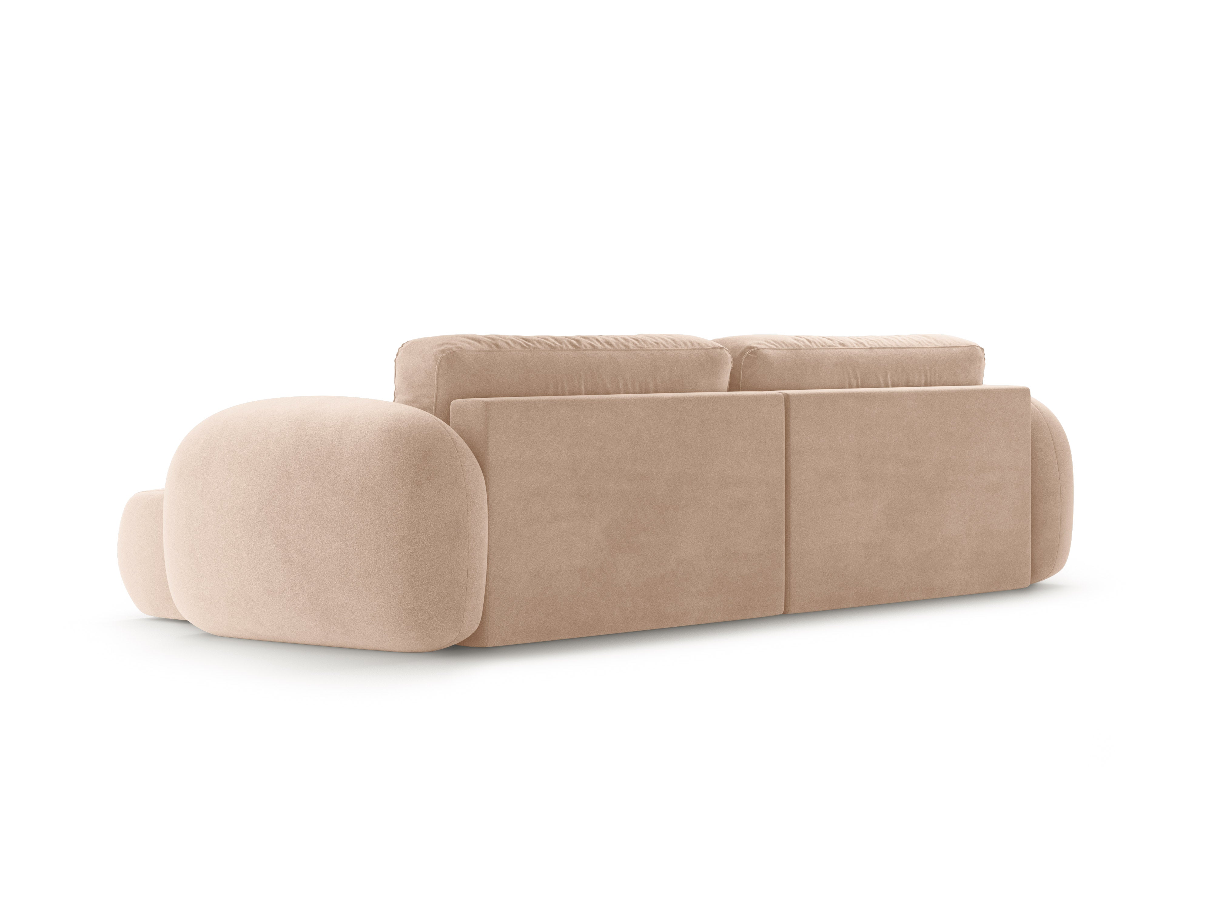 Universal velvet corner sofa with sleeping function for 4 people TONALE beige