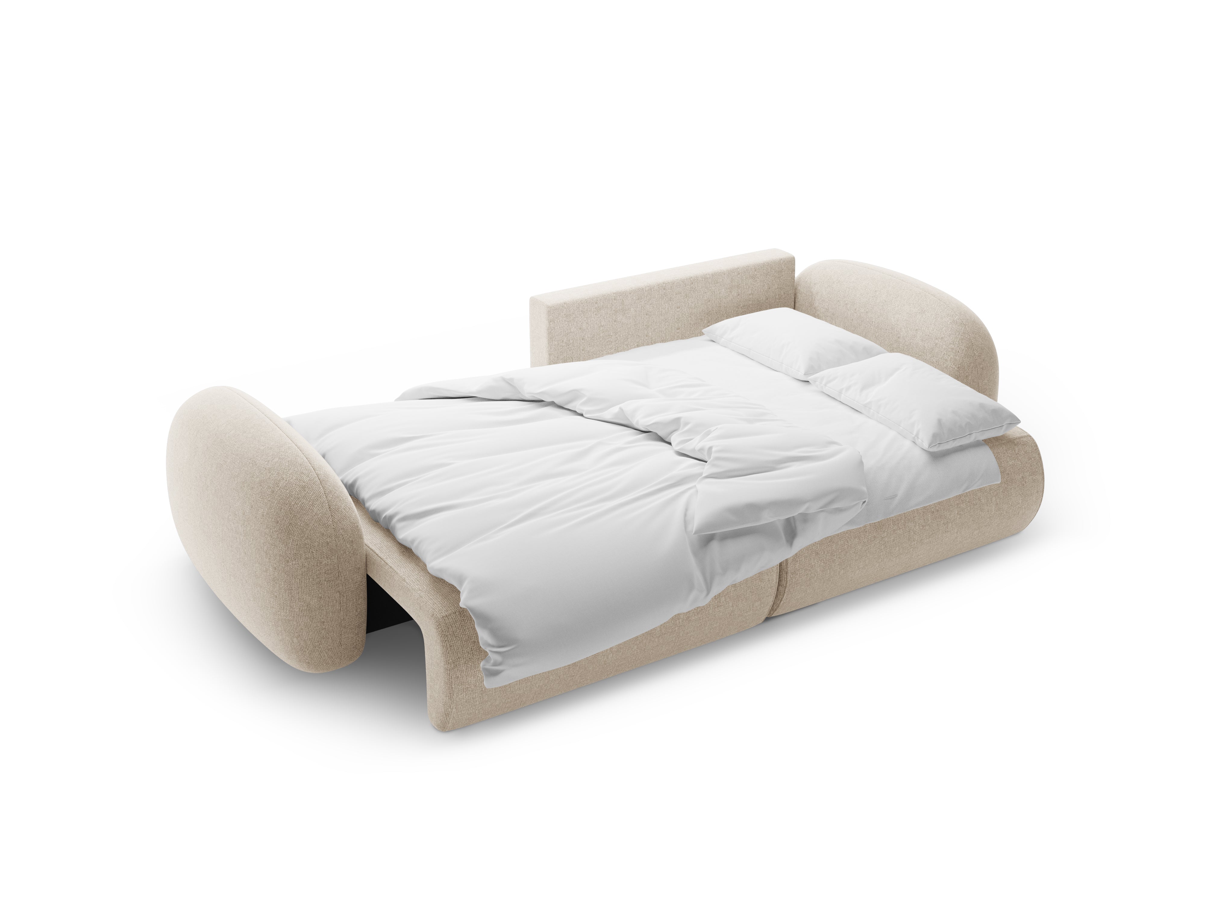 Universele hoekbank met slaapfunctie voor 4 personen TONALE zandkleurig