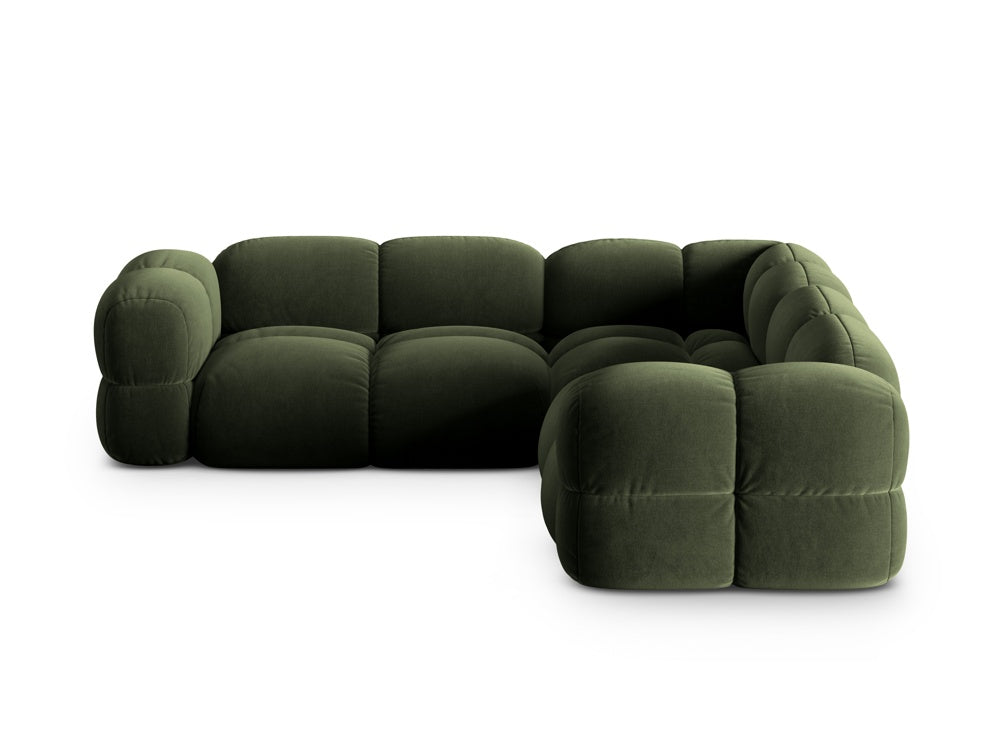Symmetrische fluwelen hoekbank LORETTO groen