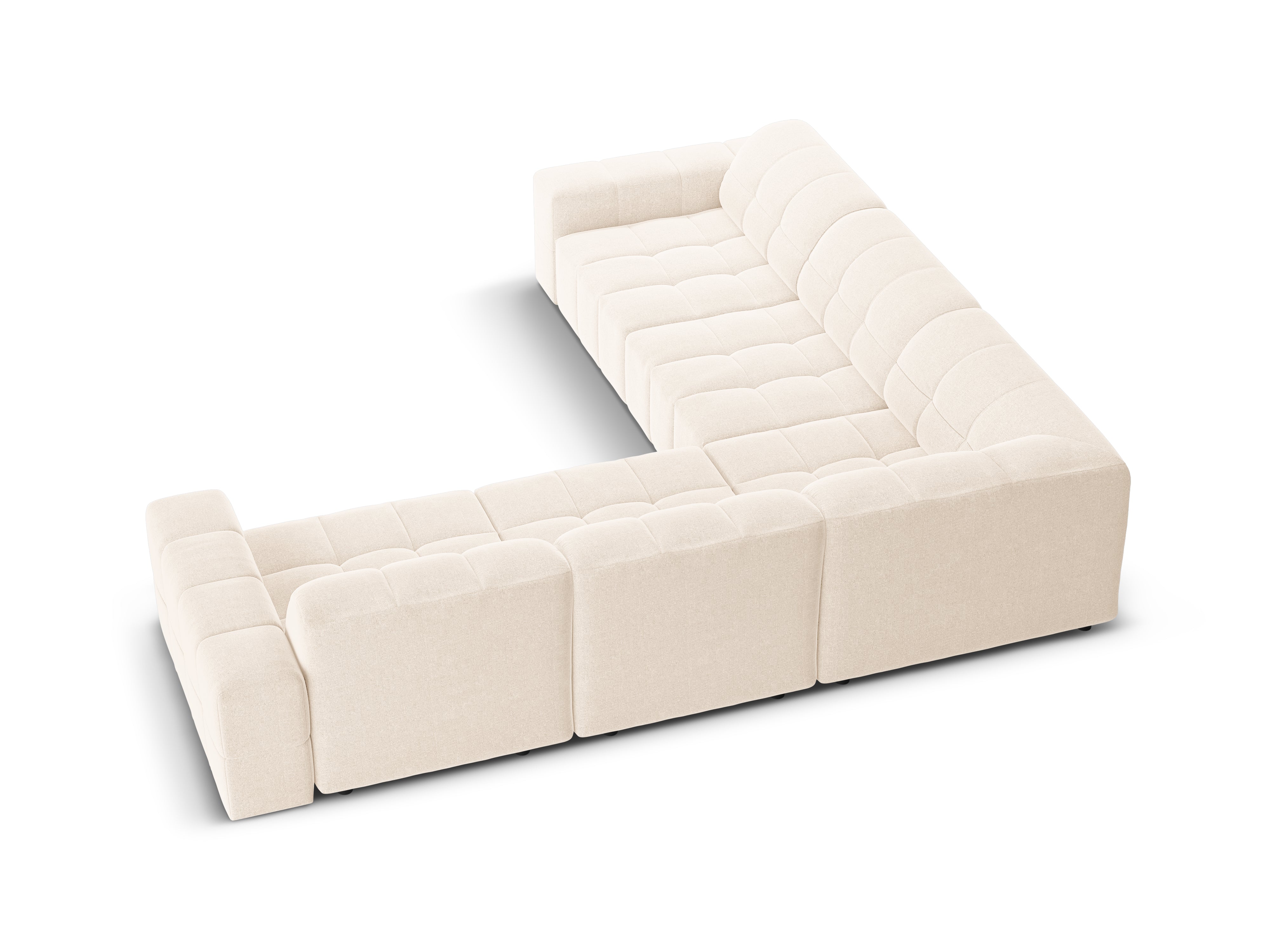 Symmetrische hoekbank CHICAGO lichtbeige chenille
