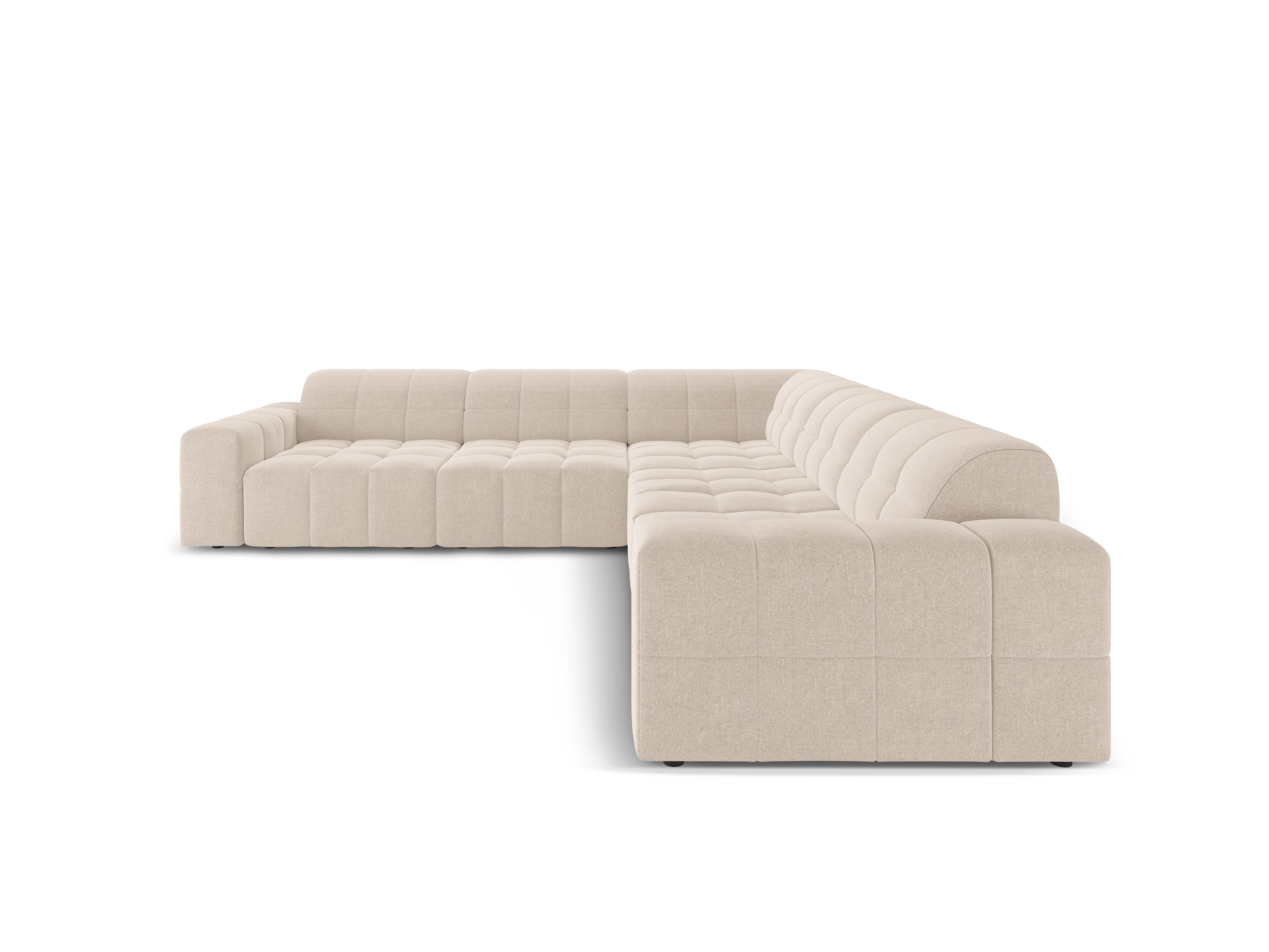 Symmetrische Eckcouch CHICAGO beige Chenille