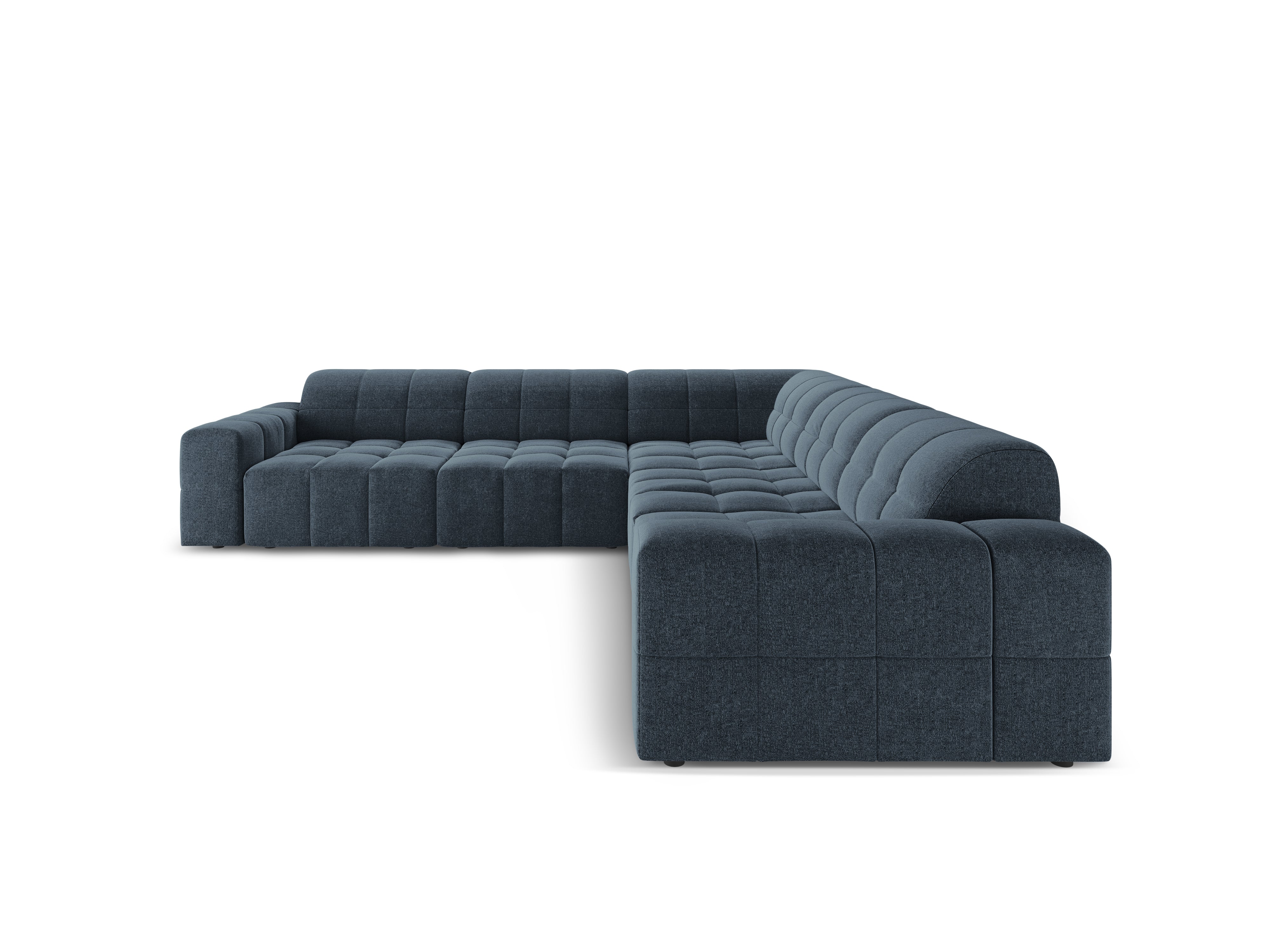 Symmetrische hoekbank CHICAGO blauwe chenille